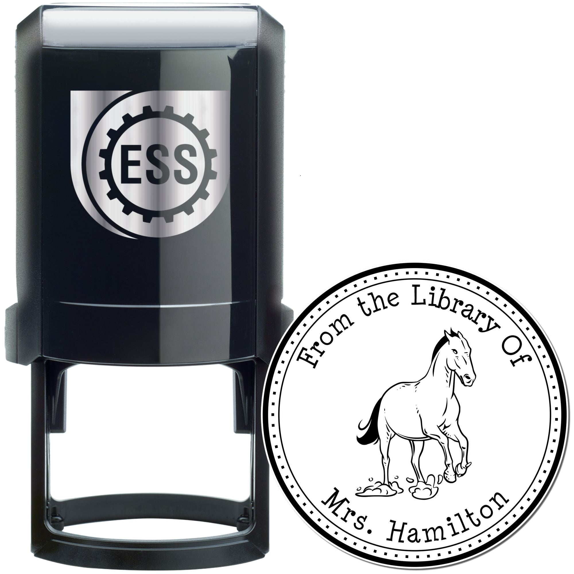 Wind Whisperer Horse Self-Inking Personalized Book Branding Stamp