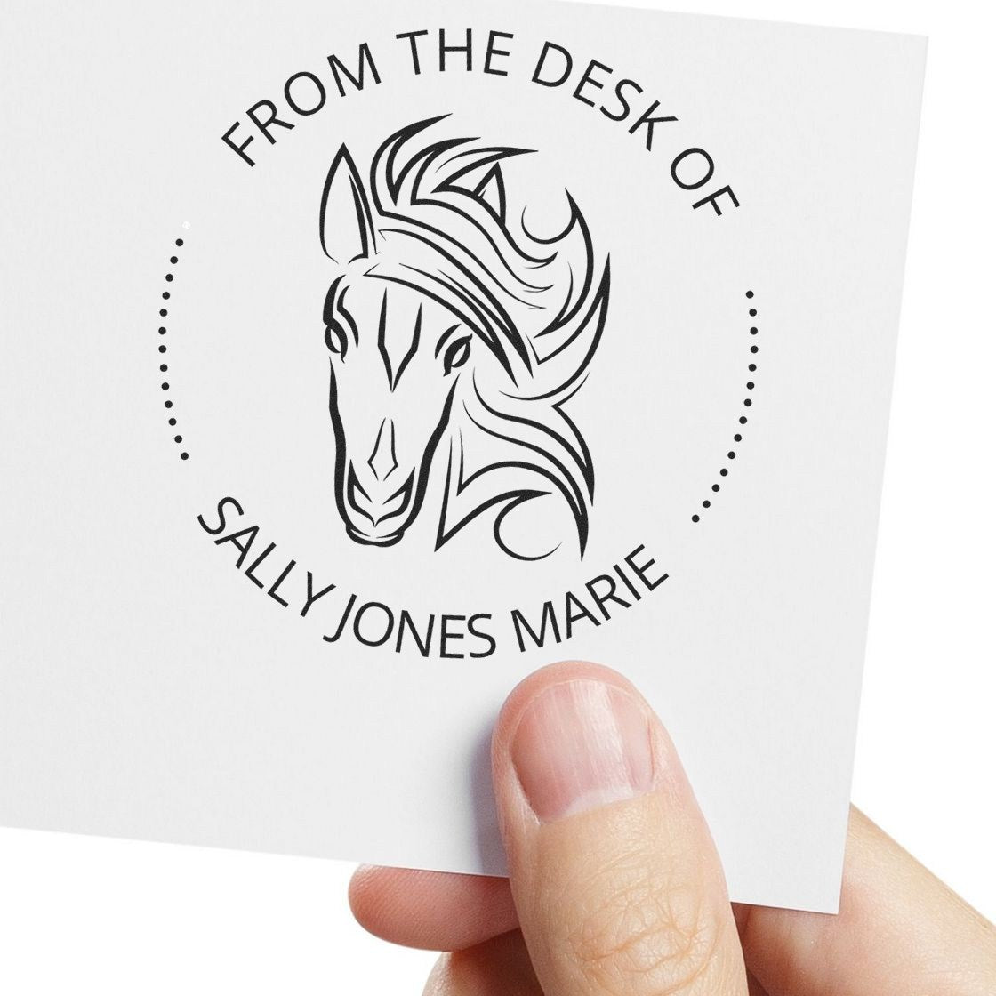 Wood Handle Ocean's Roar Horse Name For Books Stamp