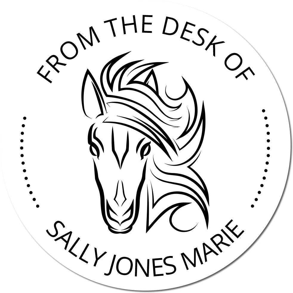 Ocean's Roar Horse Self-Inking Personalized Book Identification Stamp