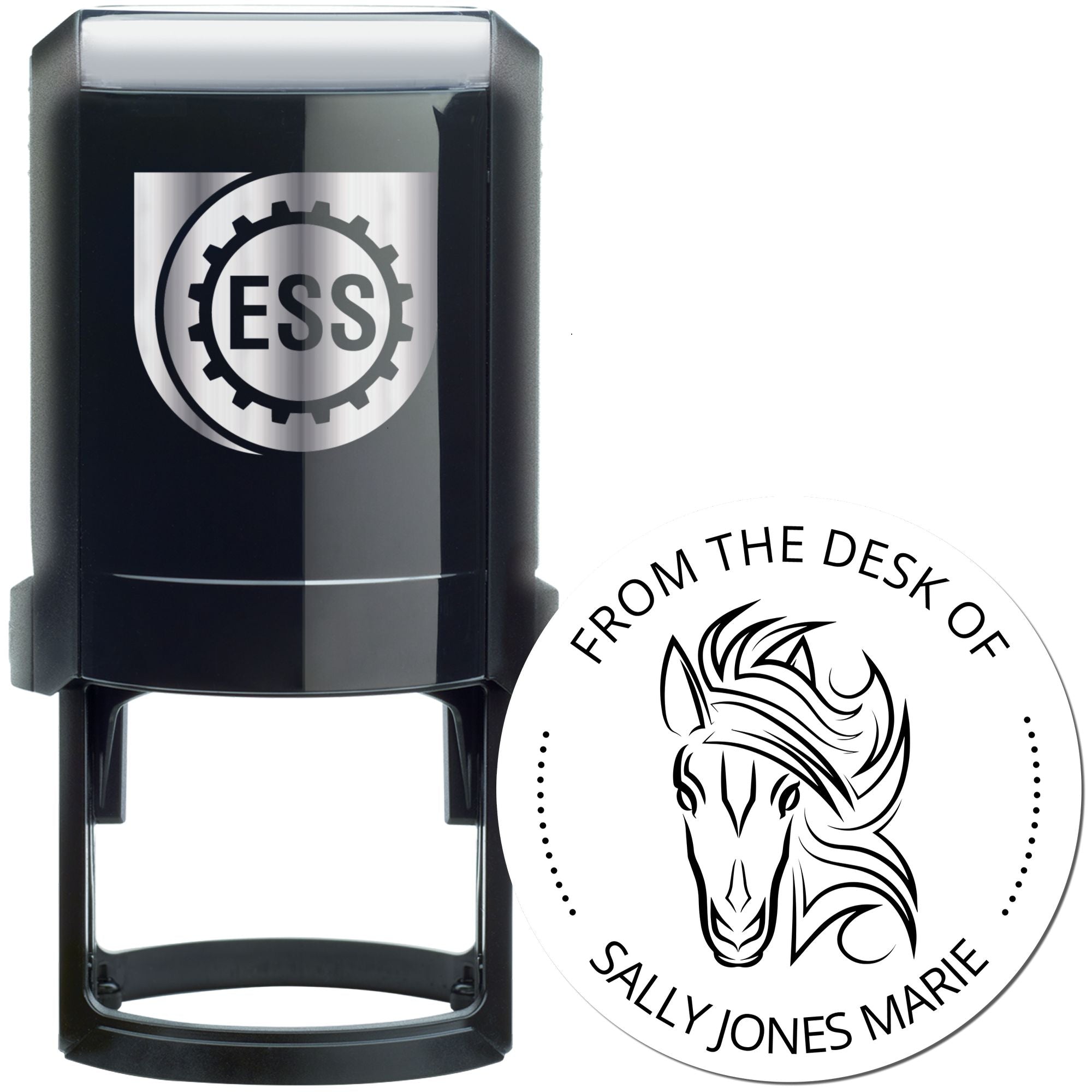 Ocean's Roar Horse Self-Inking Personalized Book Identification Stamp