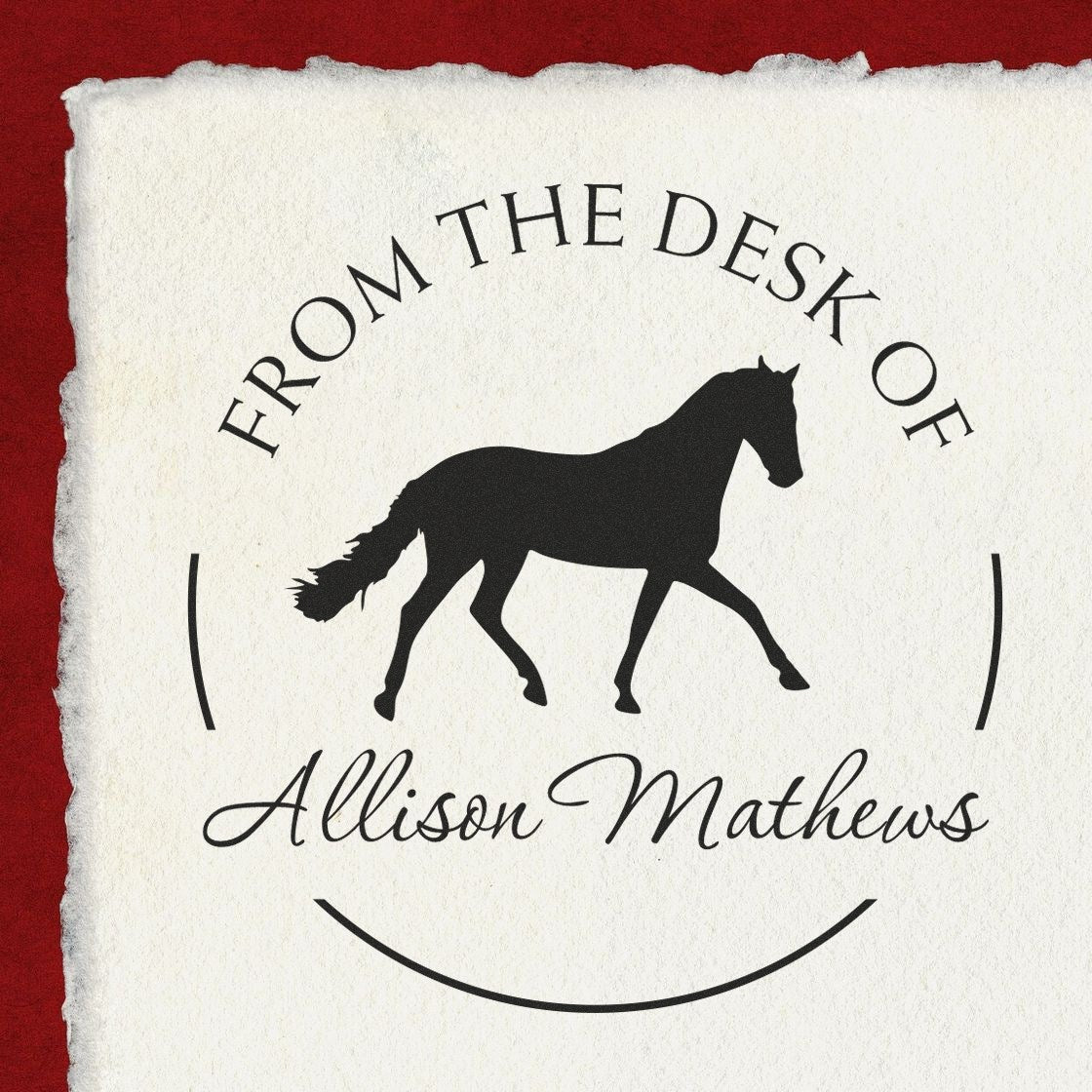 Mountain Majesty Horse Pre-Inked Custom-Made Book Return Stamp