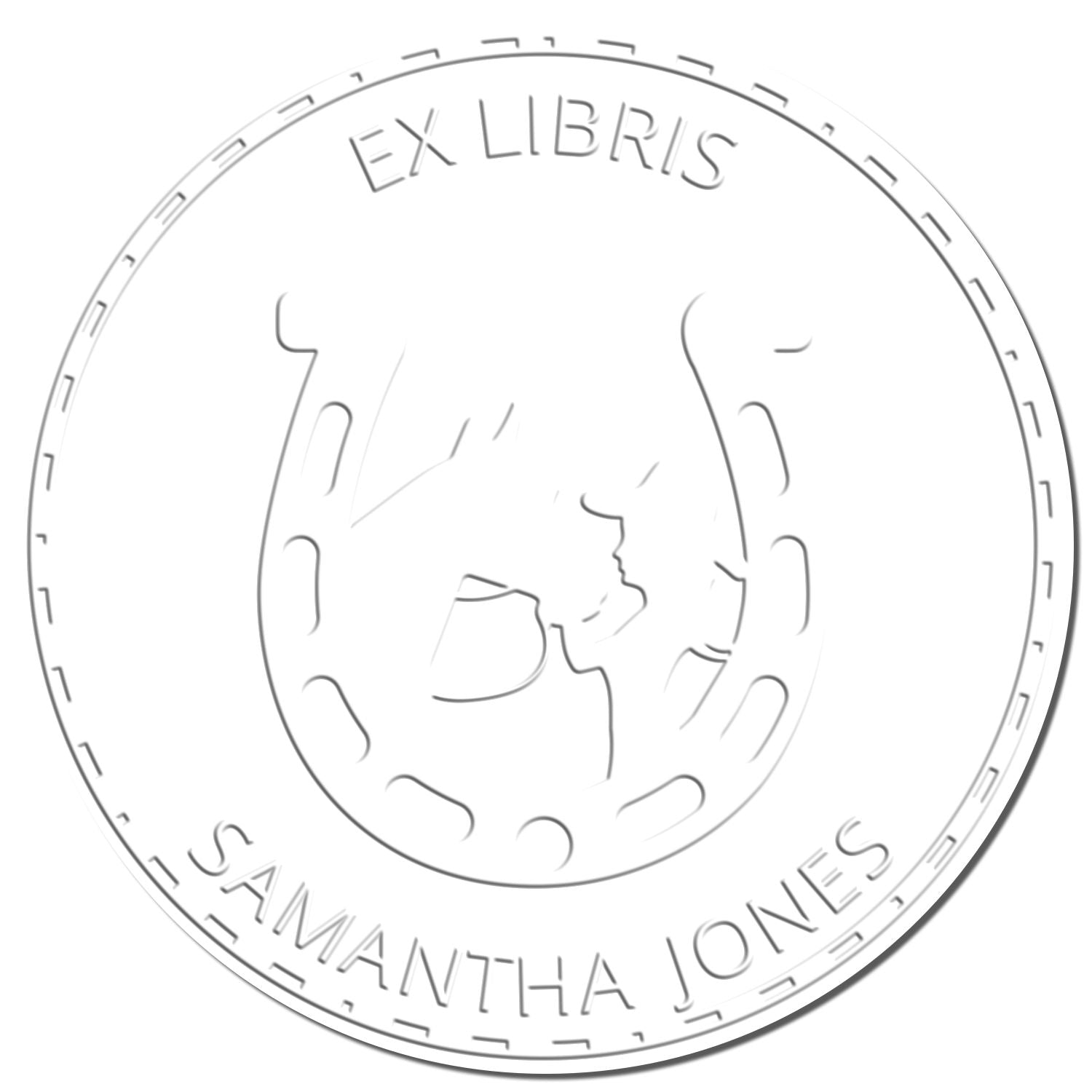 Prairie Runner Equestrian Handheld Personalized Ex Libris Seal