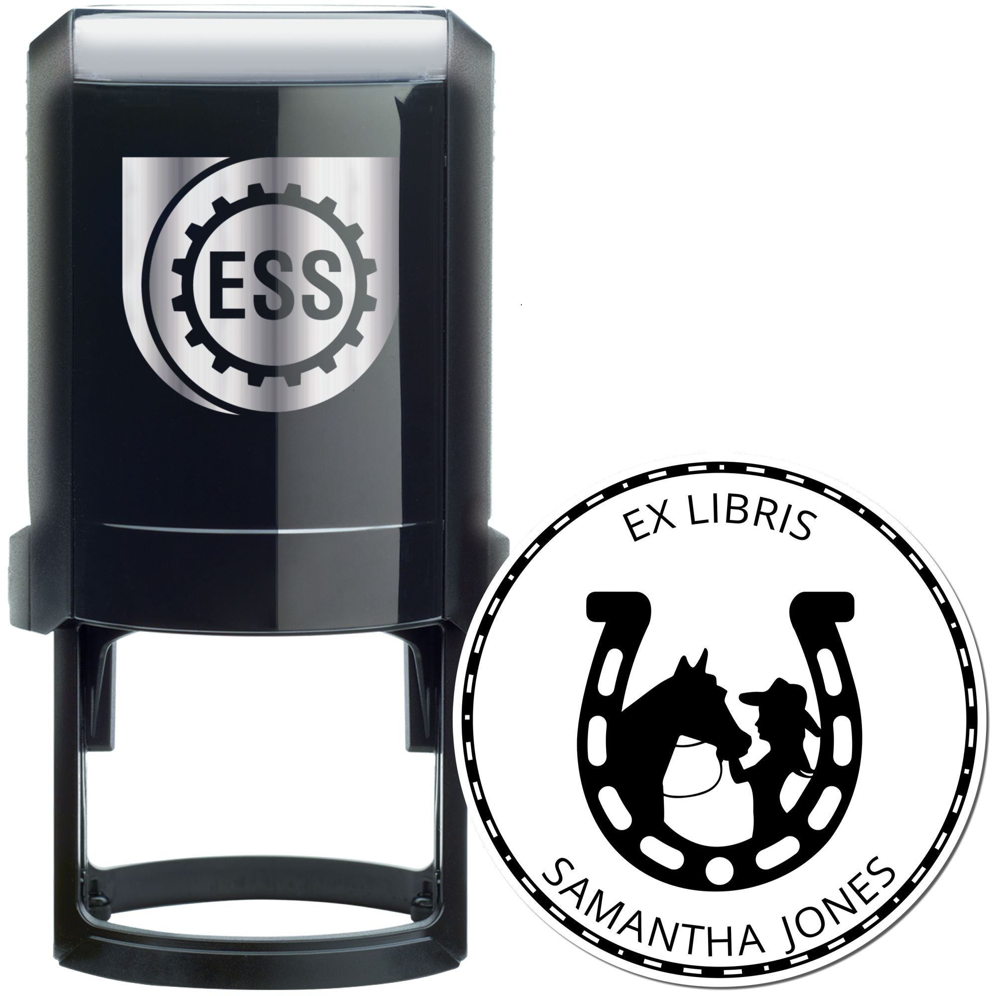 Prairie Runner Equestrian Self-Inking Personalized Bookplate Design Stamp