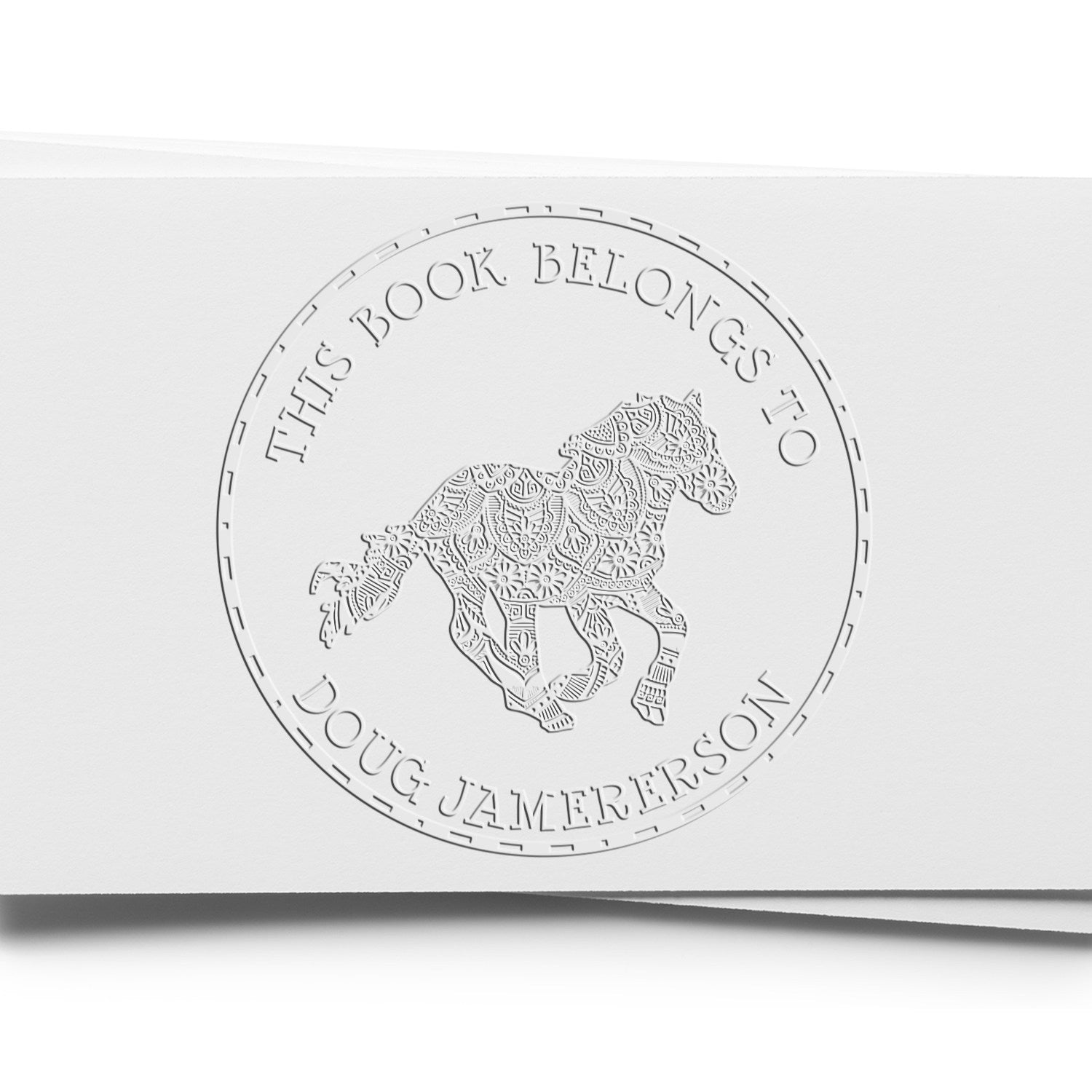 Sky's Limit Equestrian Hybrid Personalized Ex Libris Design Embosser