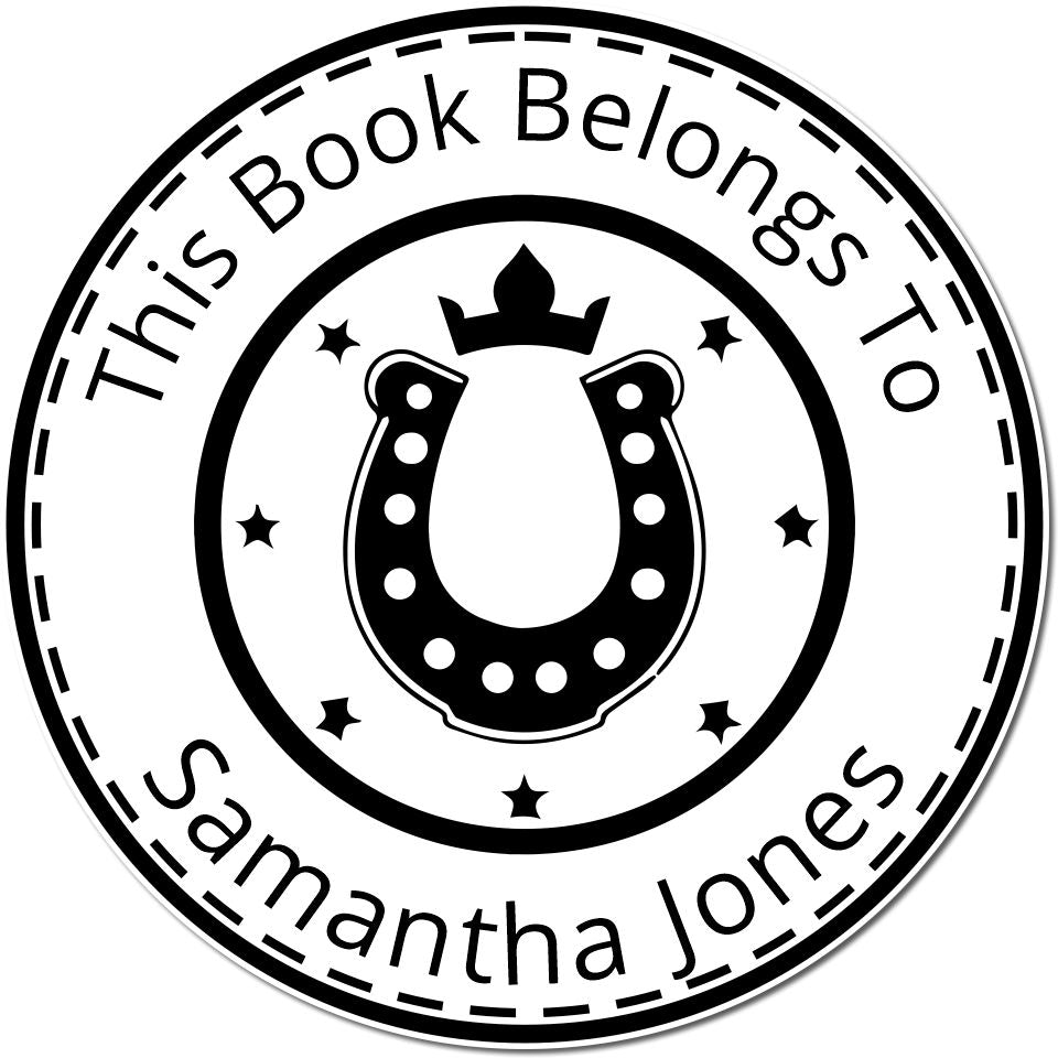 River Wild Equestrian Self-Inking Personalized Bookplate Sticker Stamp