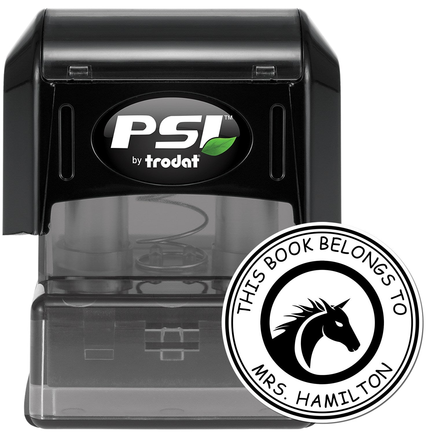 Blazing Saddle Equestrian Pre-Inked Custom-Made Book Signature Stamp - Engineer Seal Stamps
