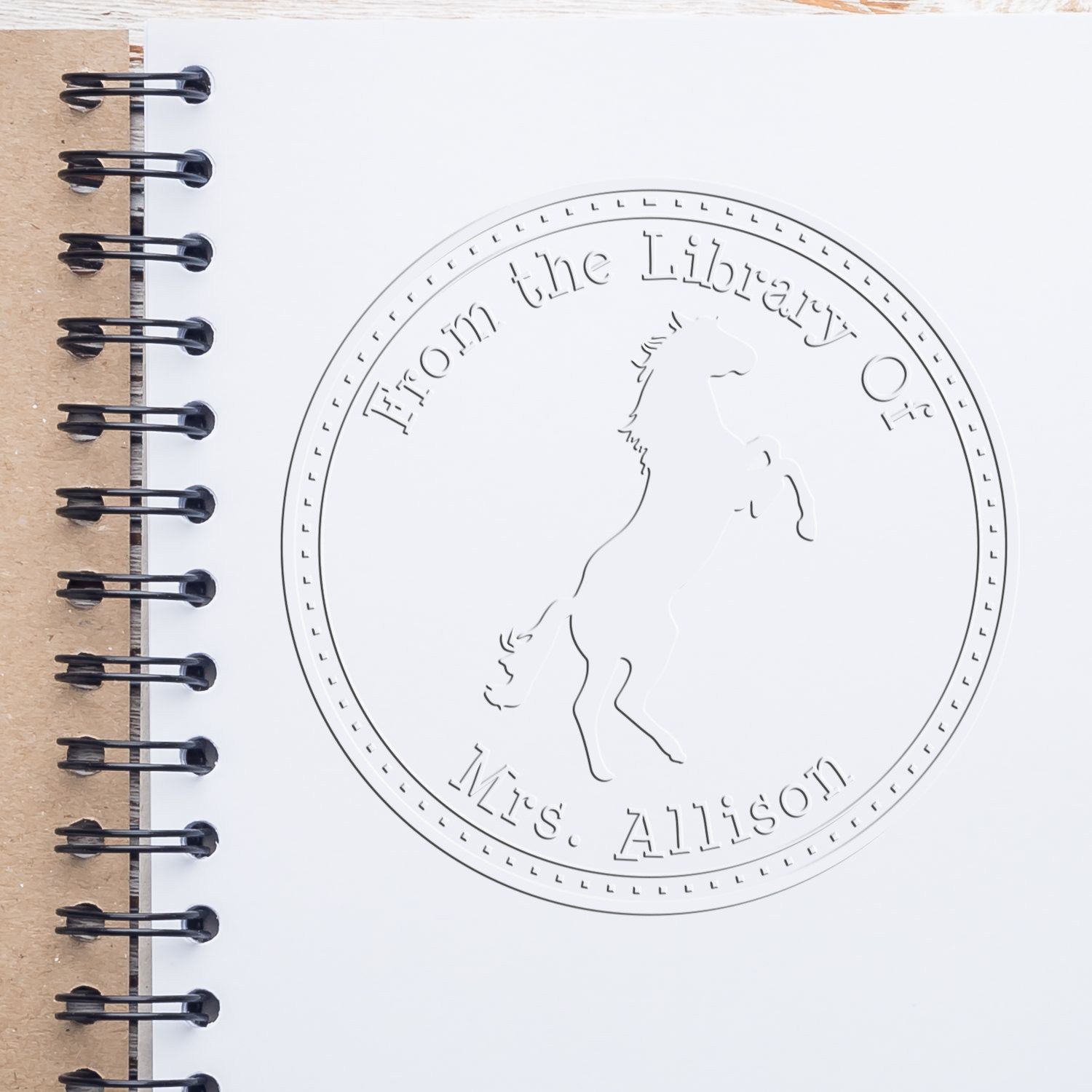 Soft Lightning Speed Equestrian Customized Bookplate Maker Embossing Seal