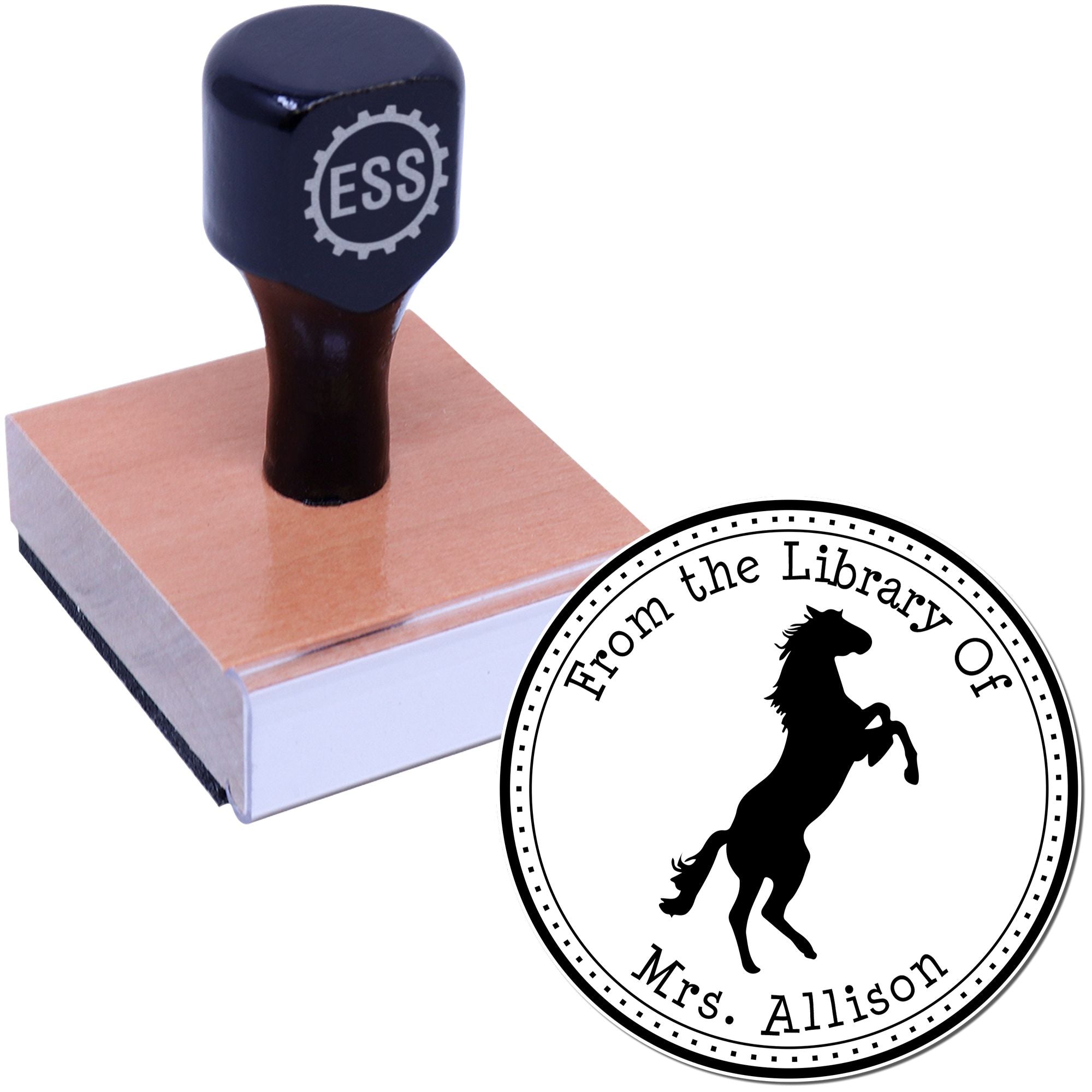 Wood Handle Lightning Speed Equestrian From The Private Collection Of Stamp - Engineer Seal Stamps