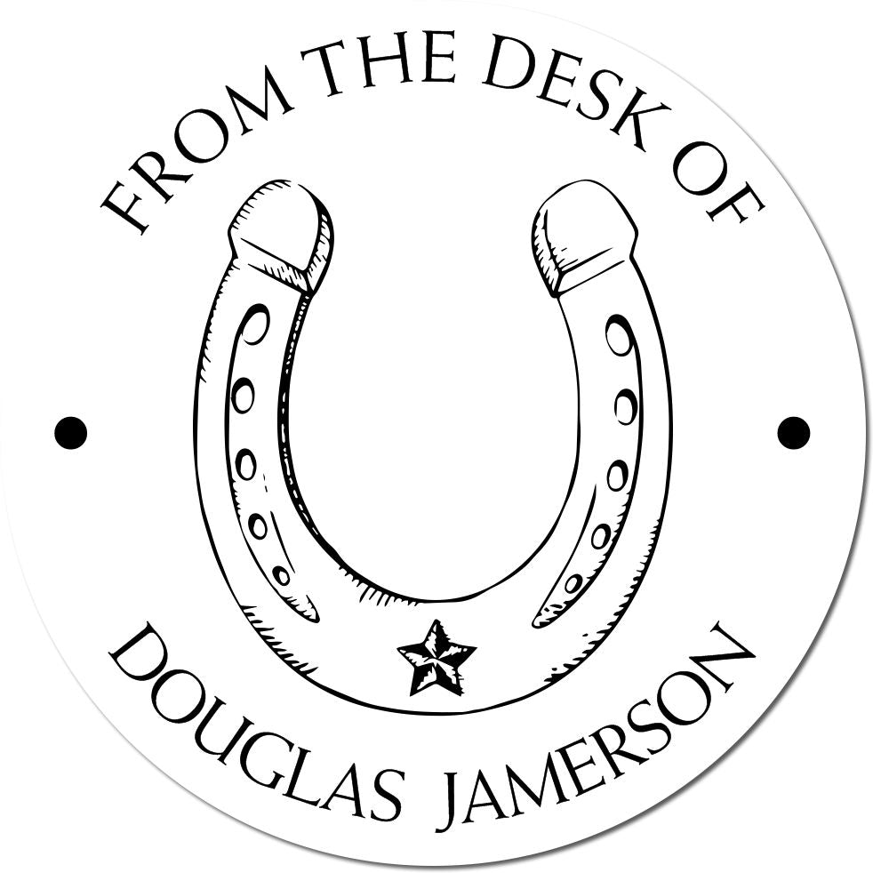 Slim Pre-Inked Sapphire Sky Equestrian Customizable Book Ownership Stamp