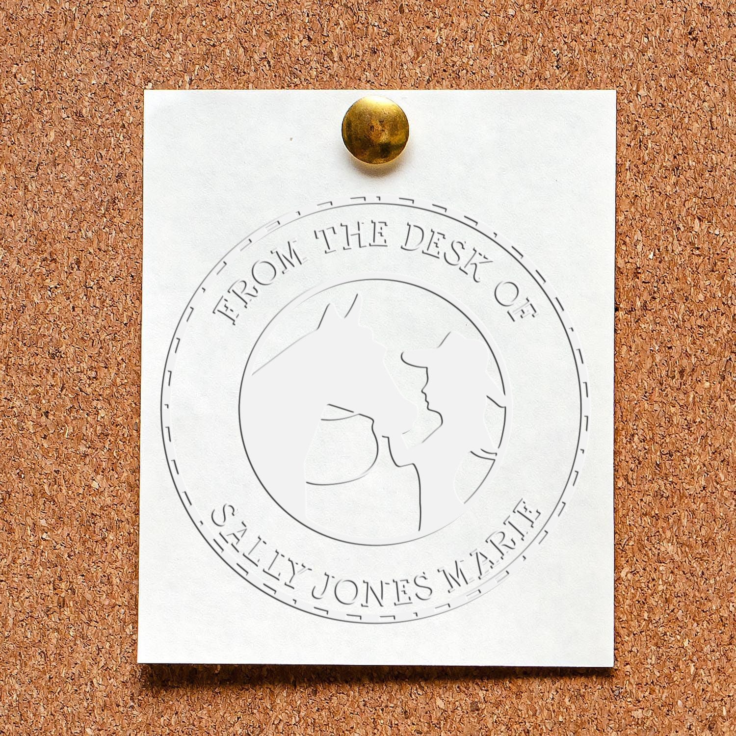 Spring's Blossom Equestrian Handheld Personalized Ex Libris Library Seal - Engineer Seal Stamps