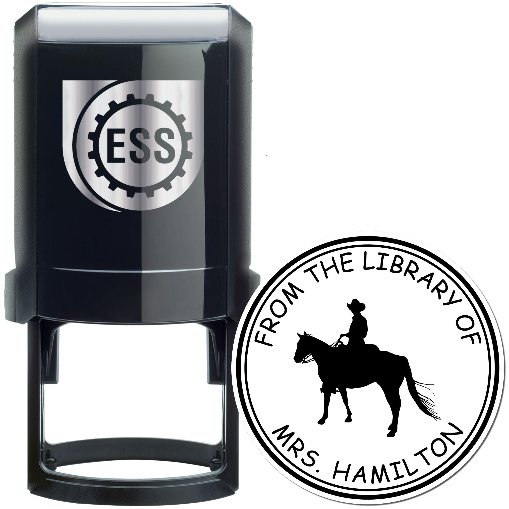 Velvet Thunder Equestrian Self-Inking Personalized Name For Books Stamp