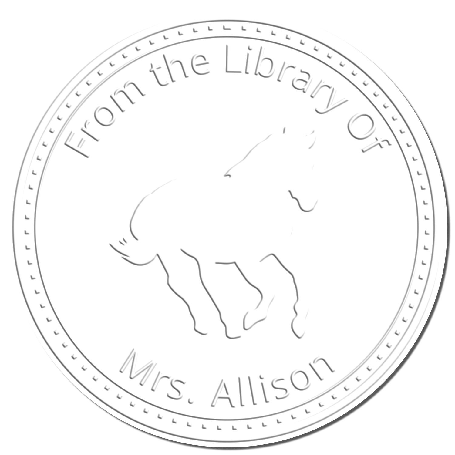 Rebel's Heart Equestrian Handheld Personalized Book Embossing Seal