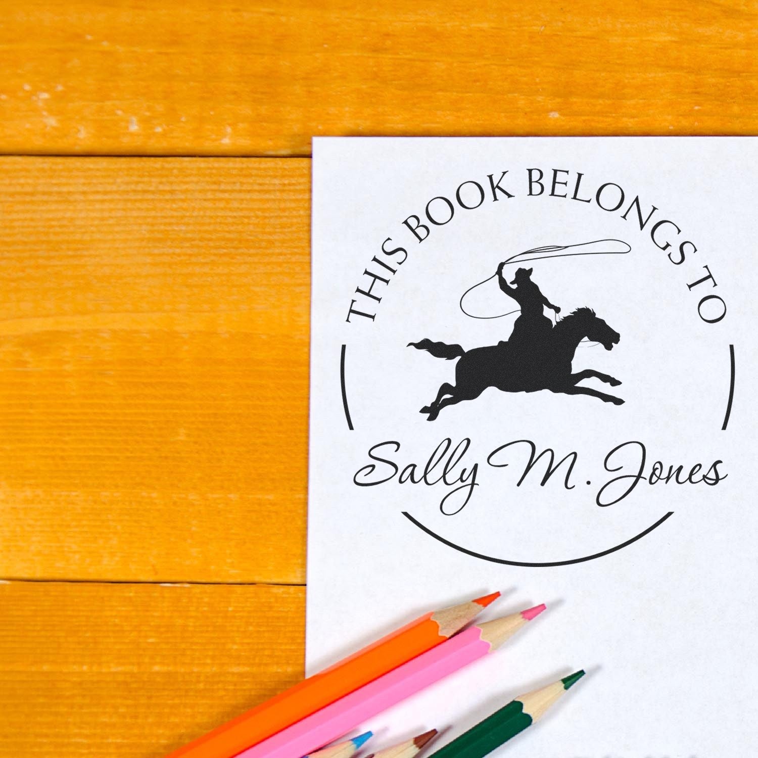 Swift Serenade Equestrian Pre-Inked Custom-Made Bookplate Template Stamp