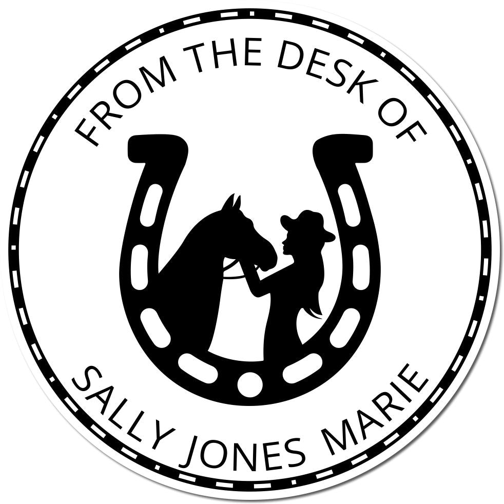 Slim Pre-Inked Twilight Serenity Equestrian Customizable Book Monogram Stamp