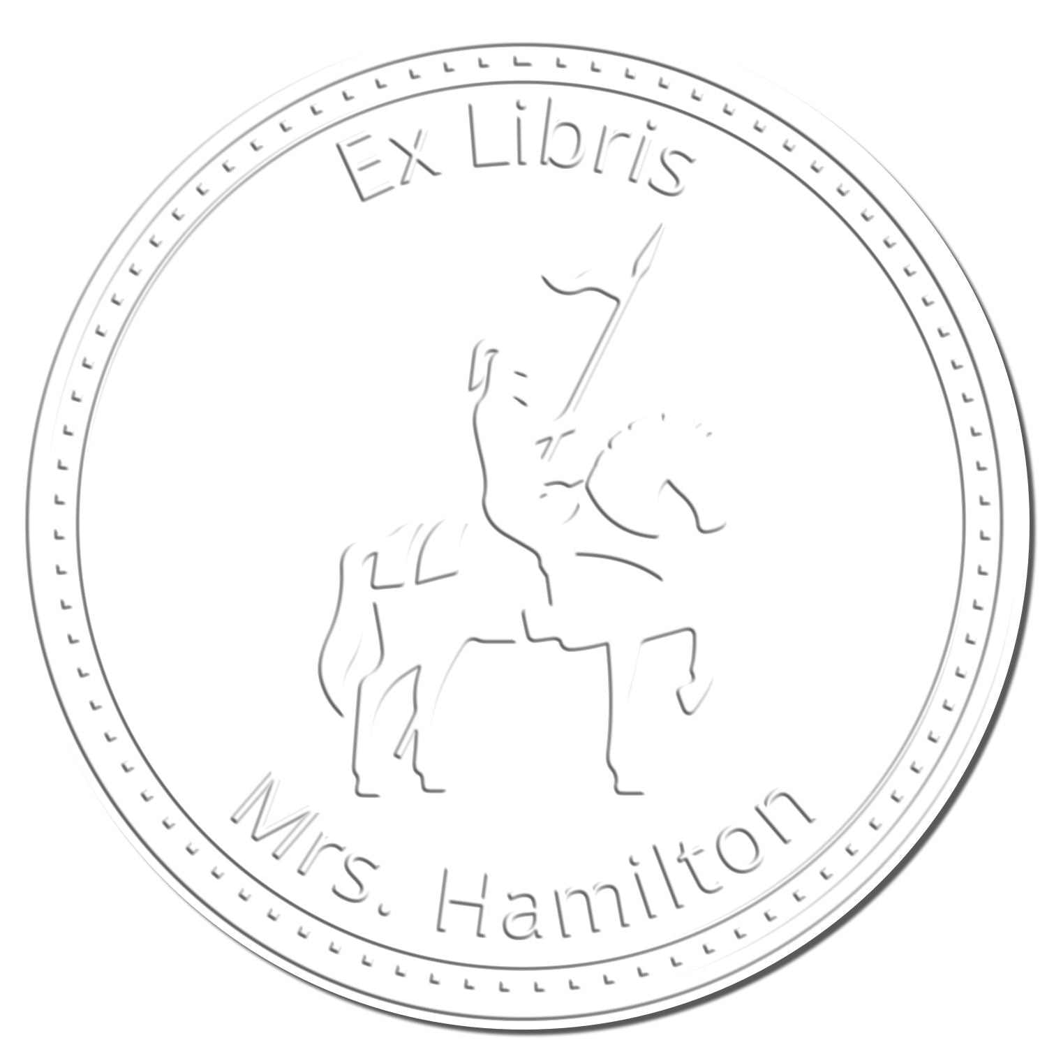 Noble Quest Knights Handheld Personalized Bookplate Seal