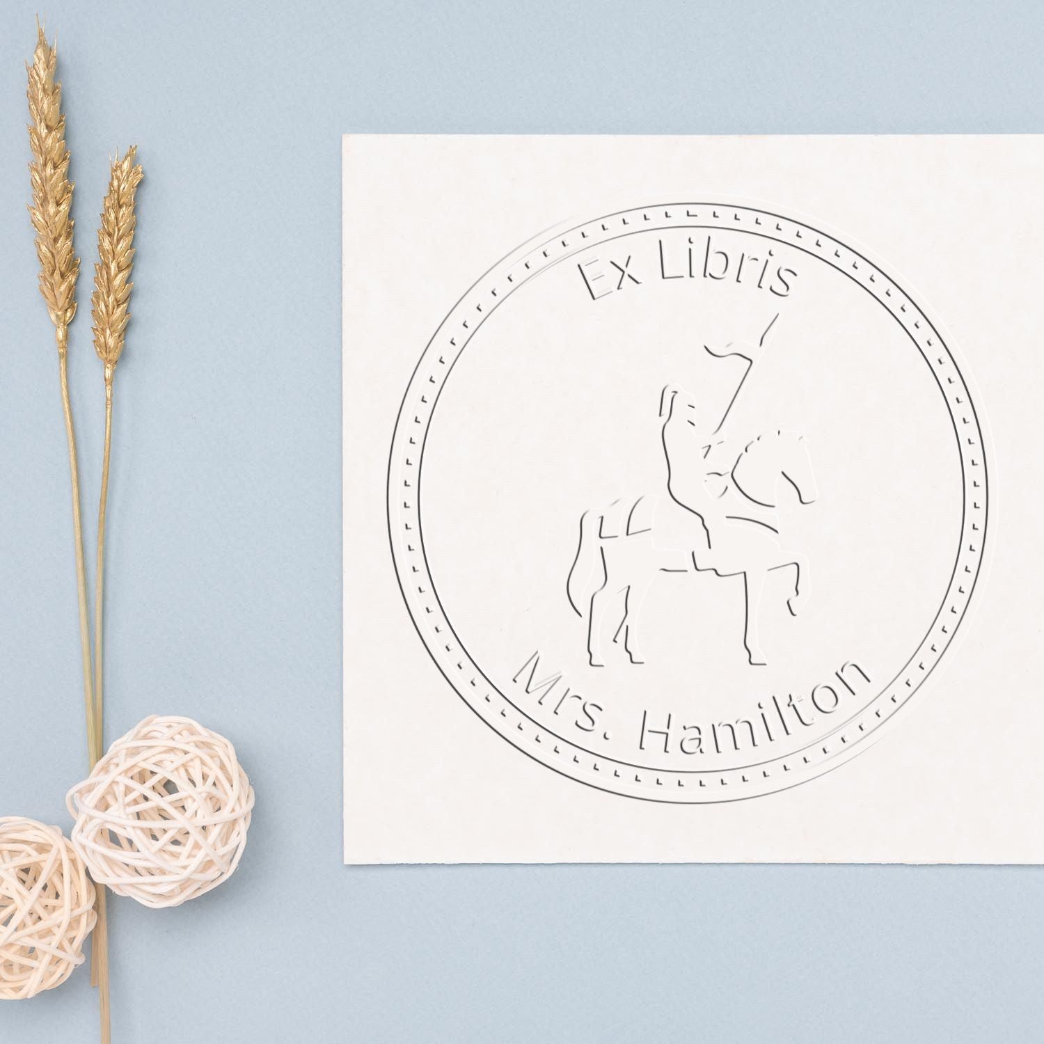 Noble Quest Knights Handheld Personalized Bookplate Seal