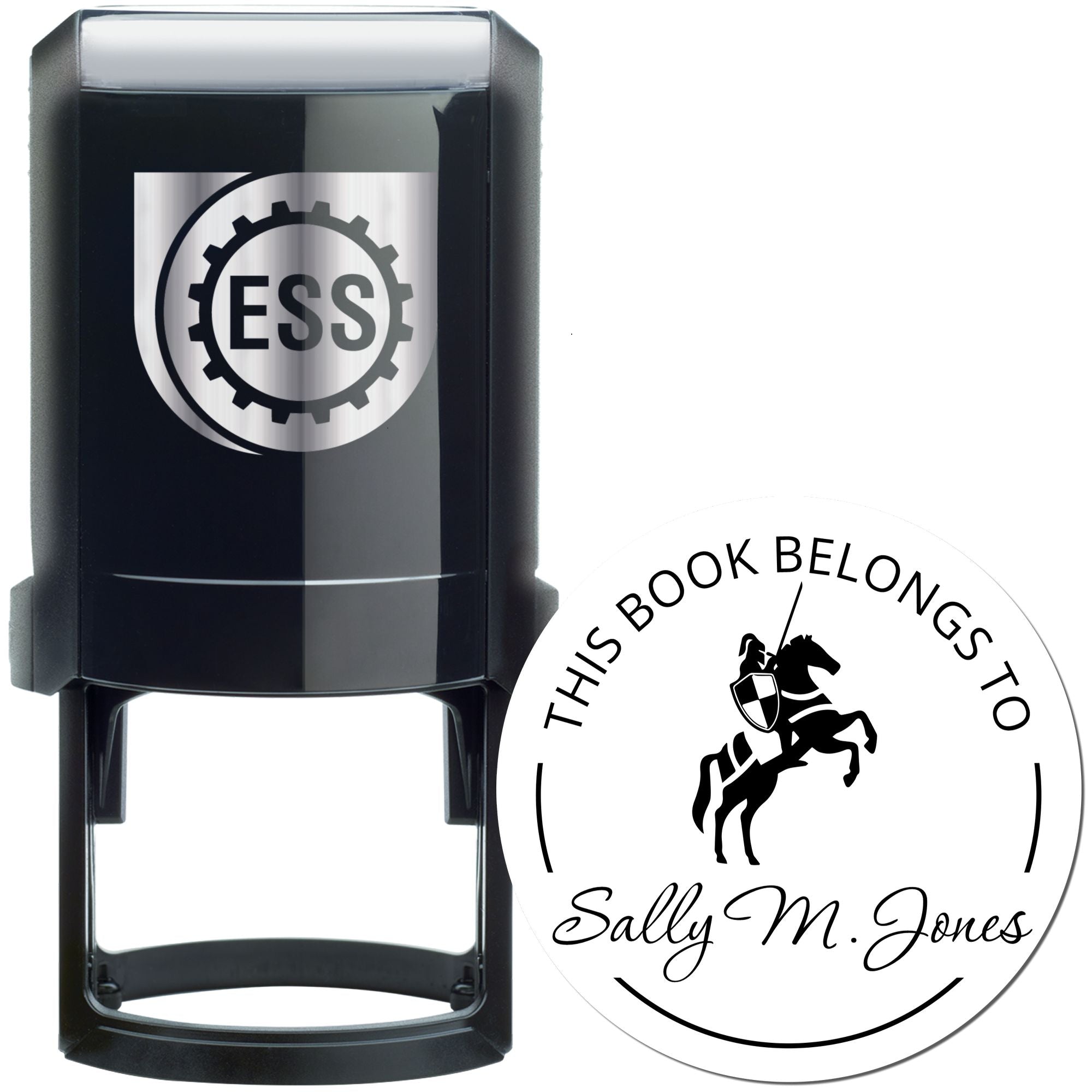 Zephyr's Song Knights Self-Inking Personalized Book Library Name Stamp