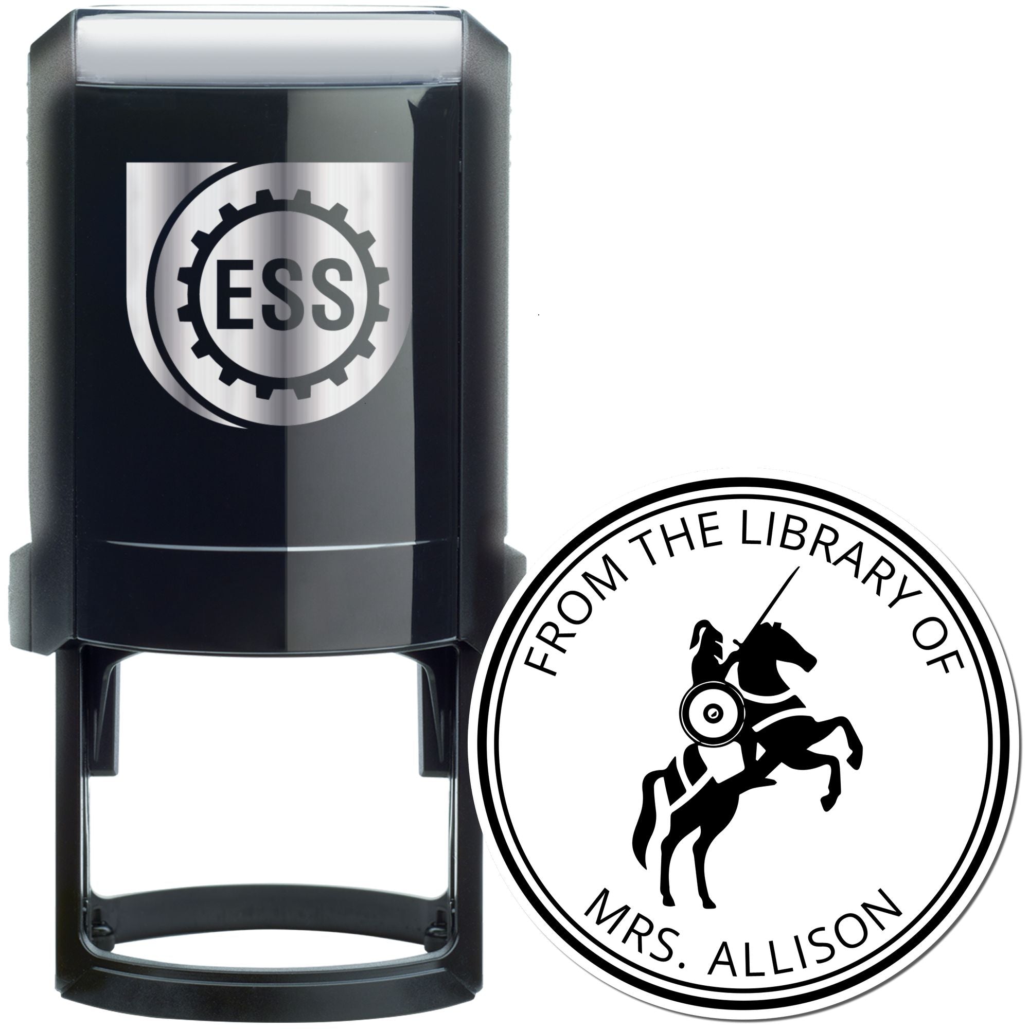 Emerald Eyes Knights Self-Inking Personalized Library Collection Stamp - Engineer Seal Stamps