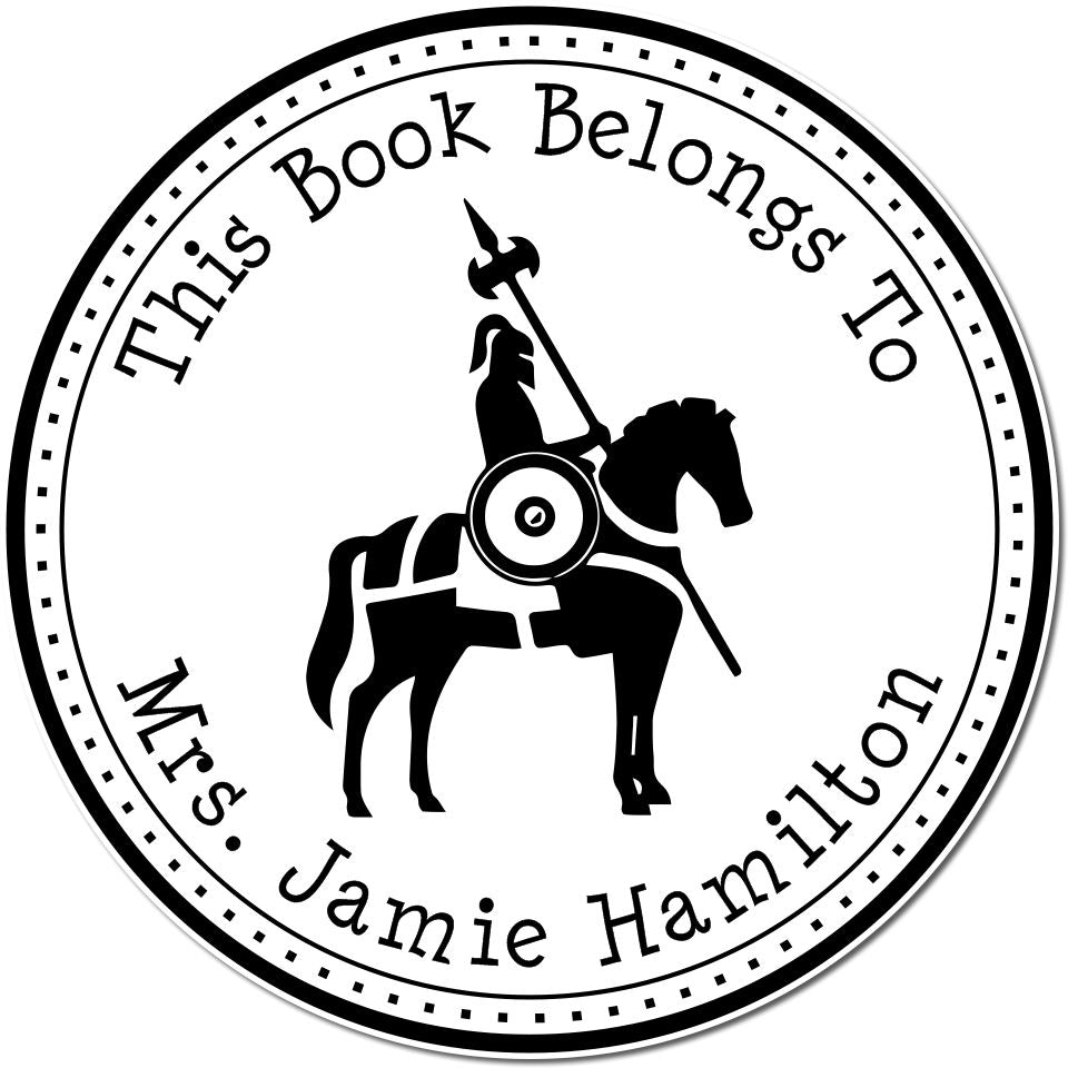 Lunar Step Knights Self-Inking Personalized Belongs To The Library Of Stamp