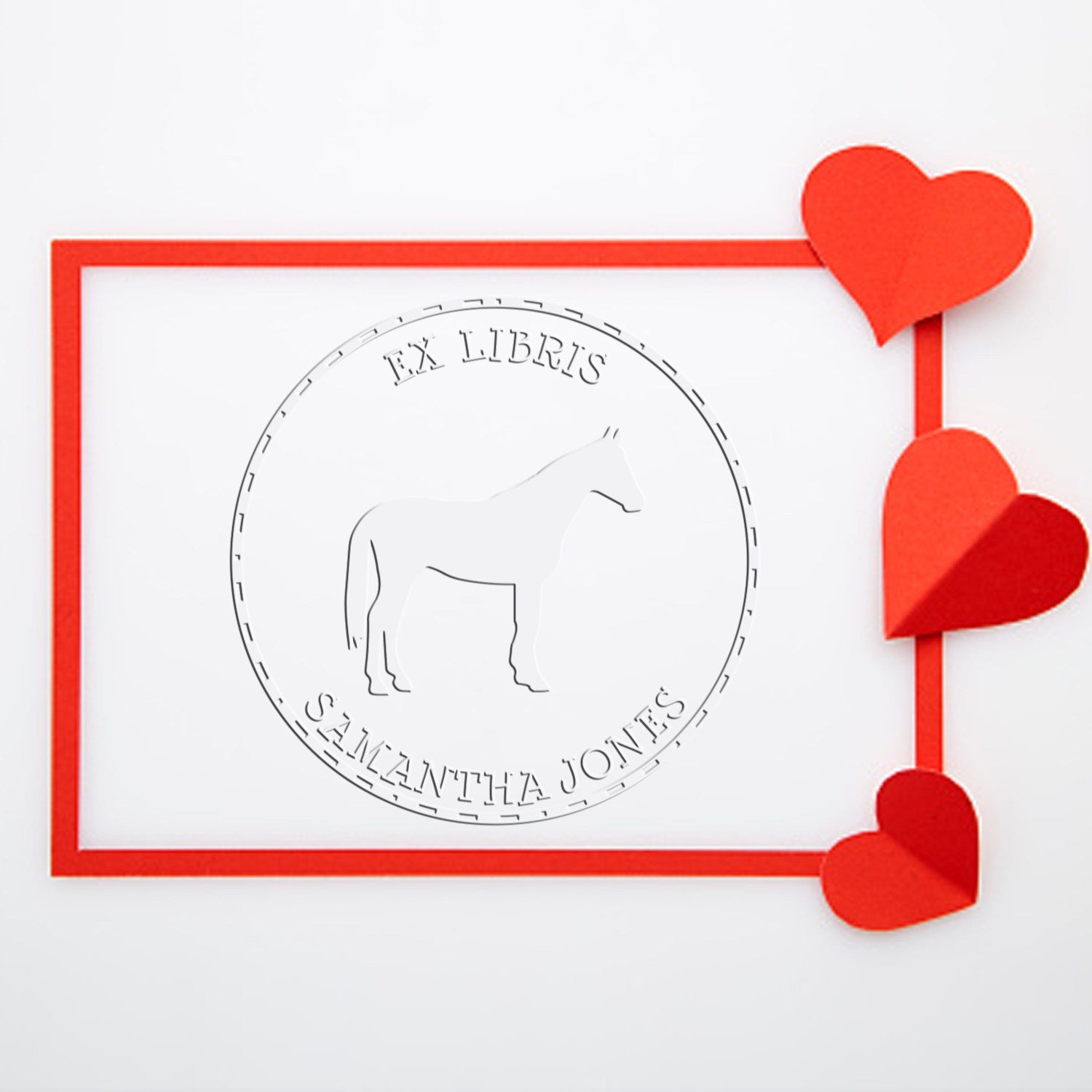 Cosmic Trail Equestrian Handheld Personalized This Book Belongs To Embossing Seal