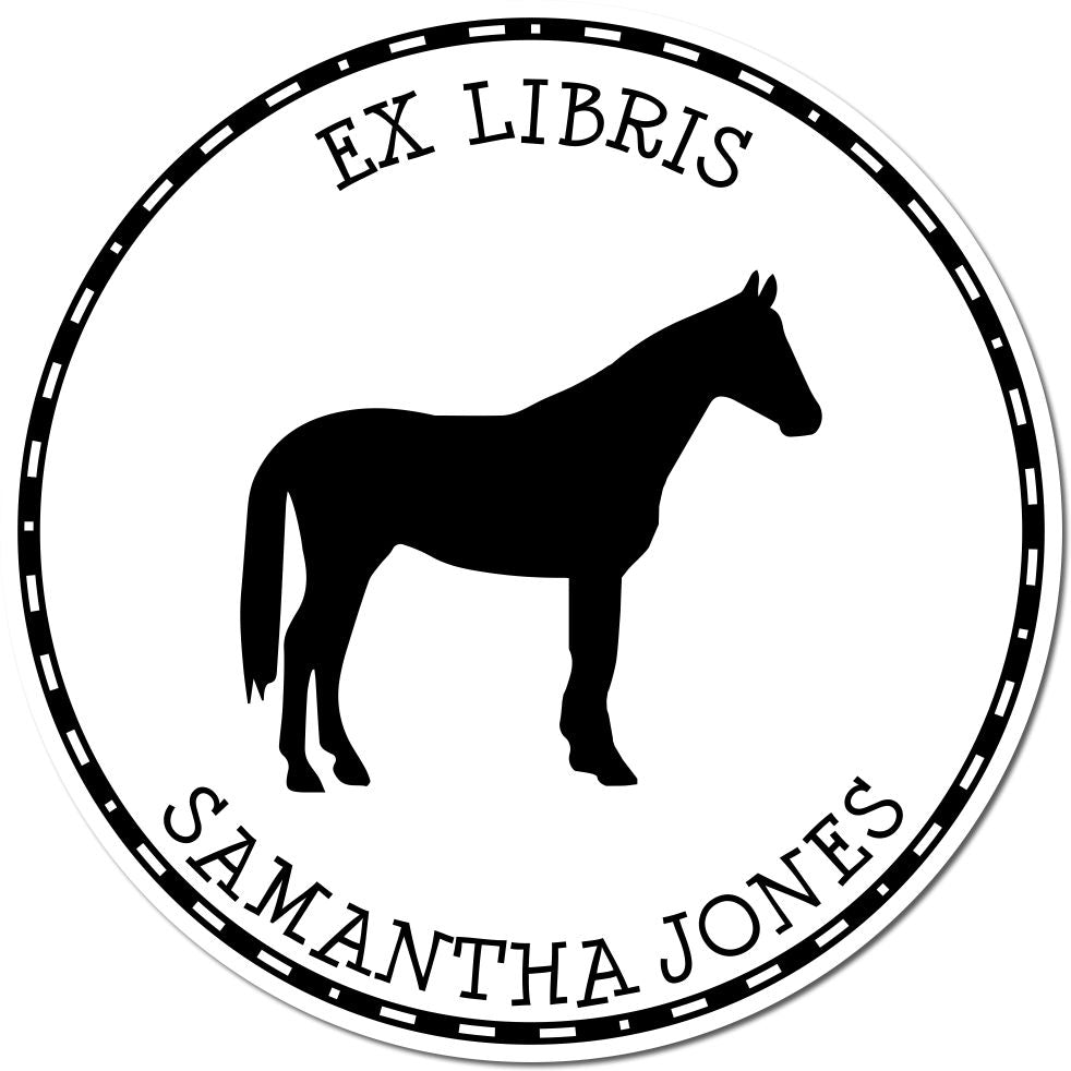 Cosmic Trail Equestrian Pre-Inked Custom-Made Ex Libris Stamp