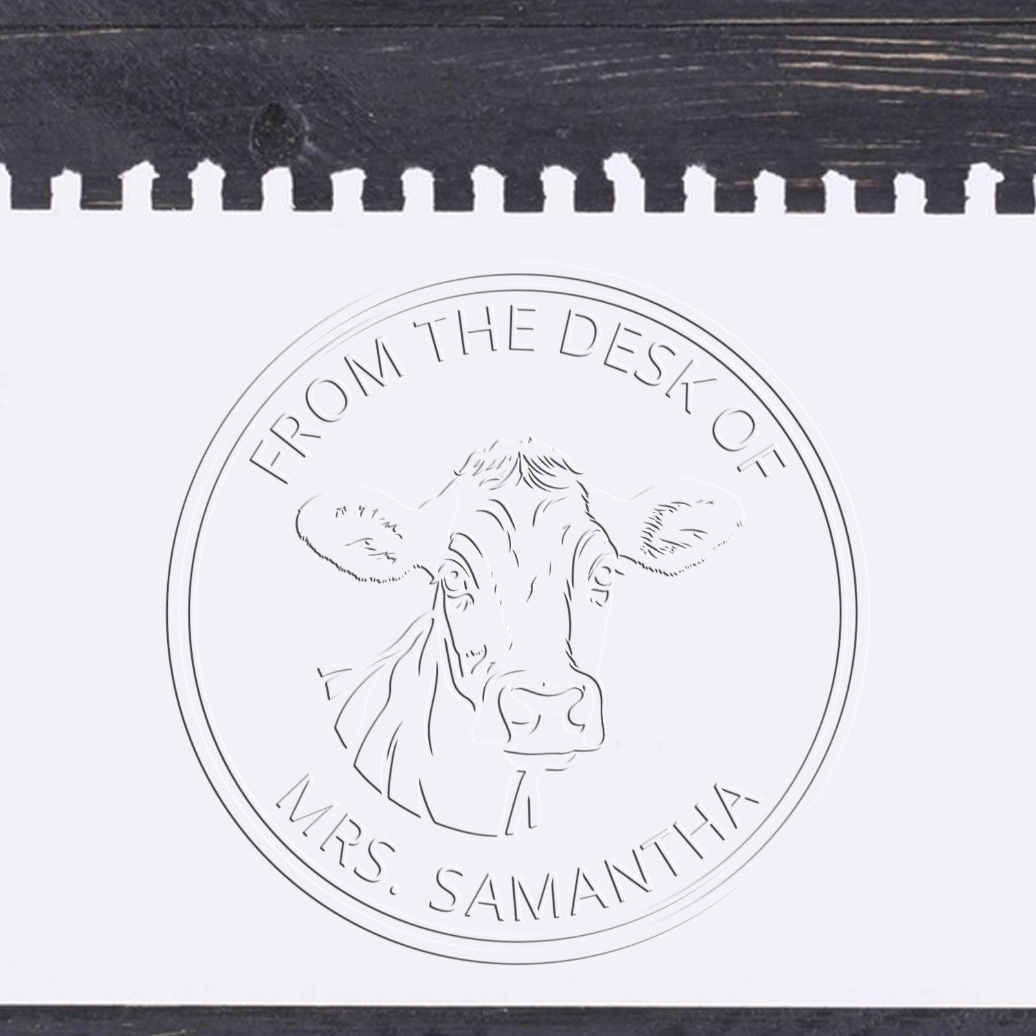 Daisy Cow Handheld Personalized Book Label Embossing Seal