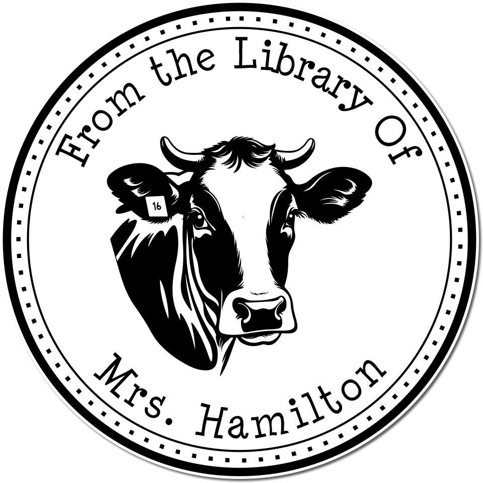 Molly Cow Pre-Inked Custom-Made Book Library Name Stamp
