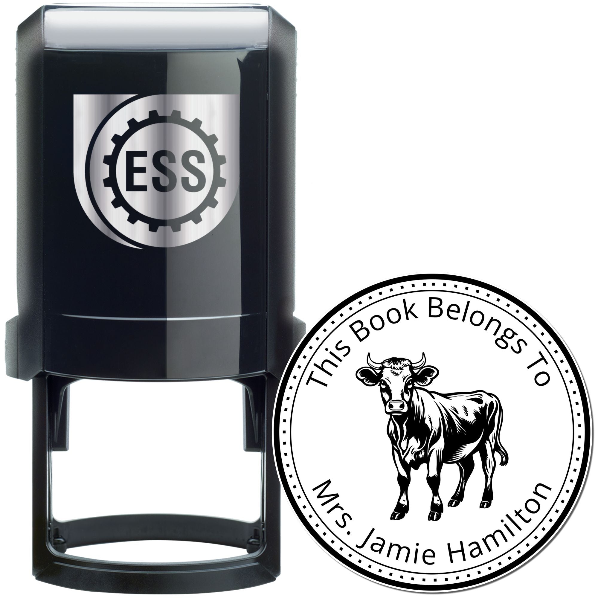 Rosie Cow Self-Inking Personalized Read It Love It Stamp