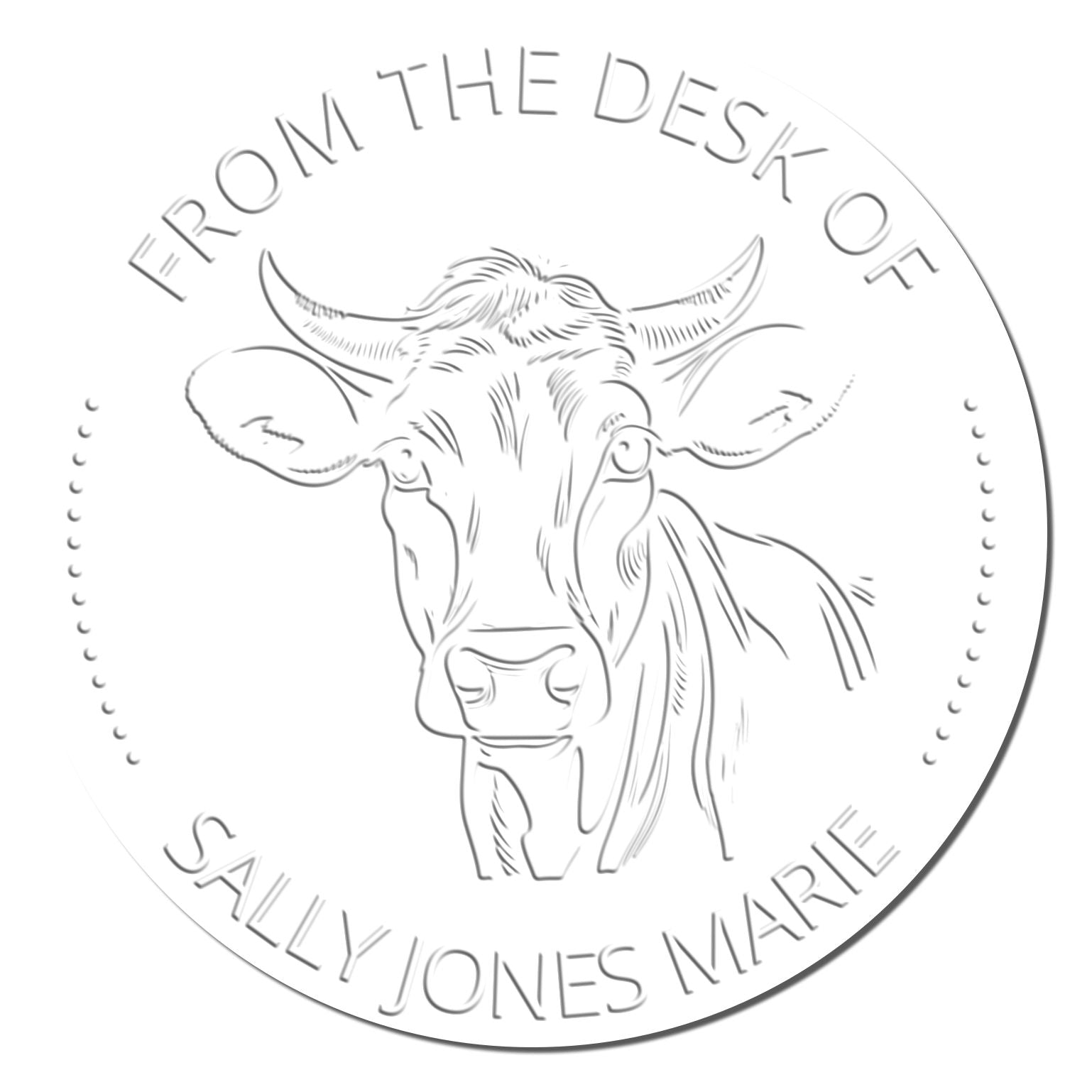 Bella Cow Handheld Personalized Book Return Embosser