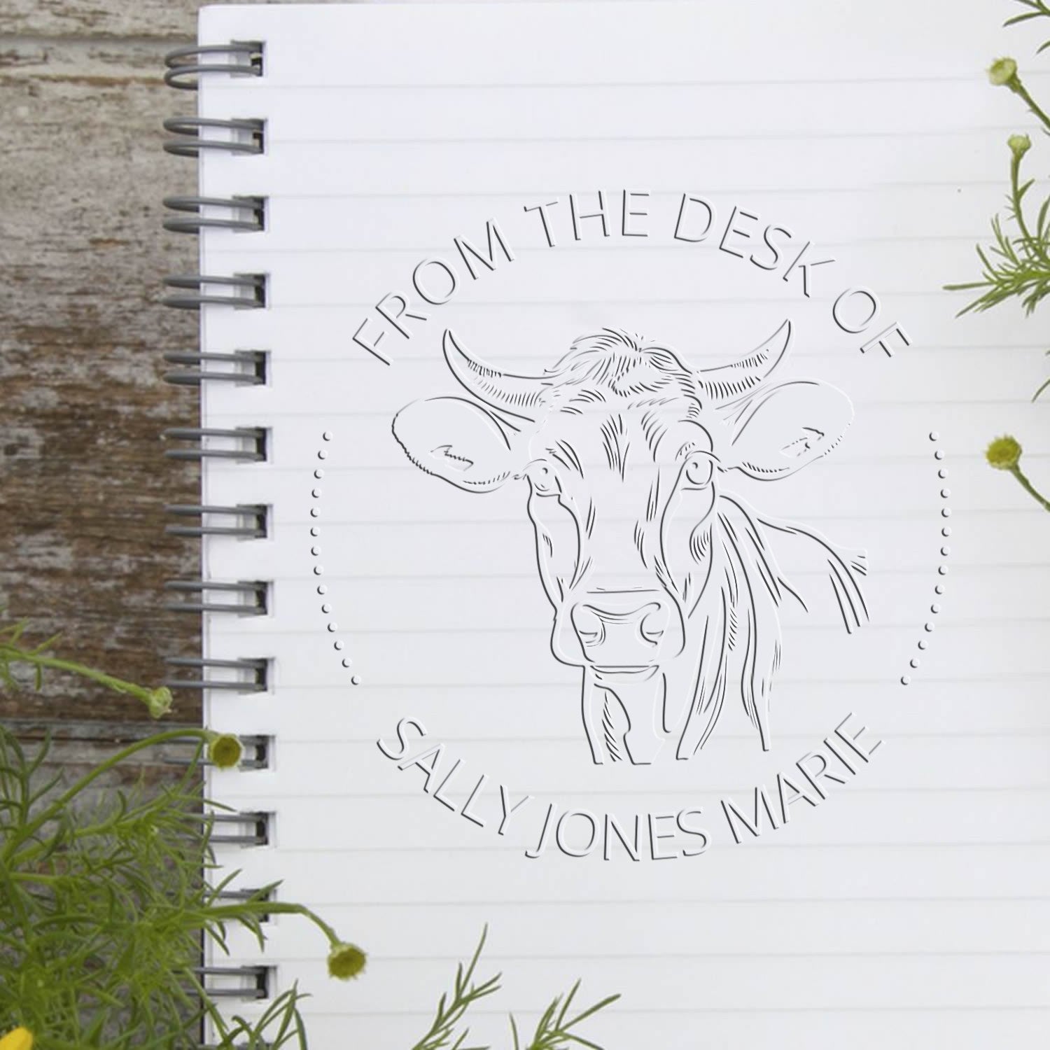 Bella Cow Handheld Personalized Book Return Embosser
