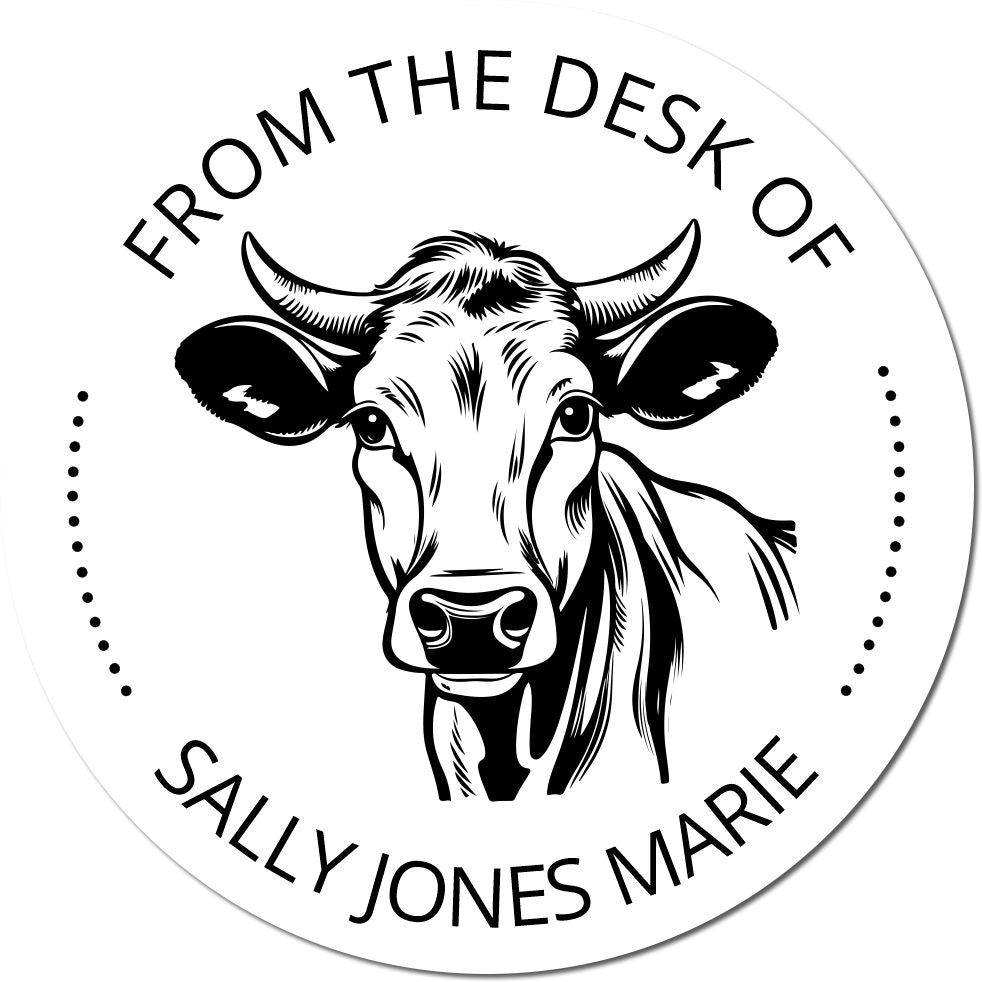 Bella Cow Self-Inking Customized Ex Libris Stamp