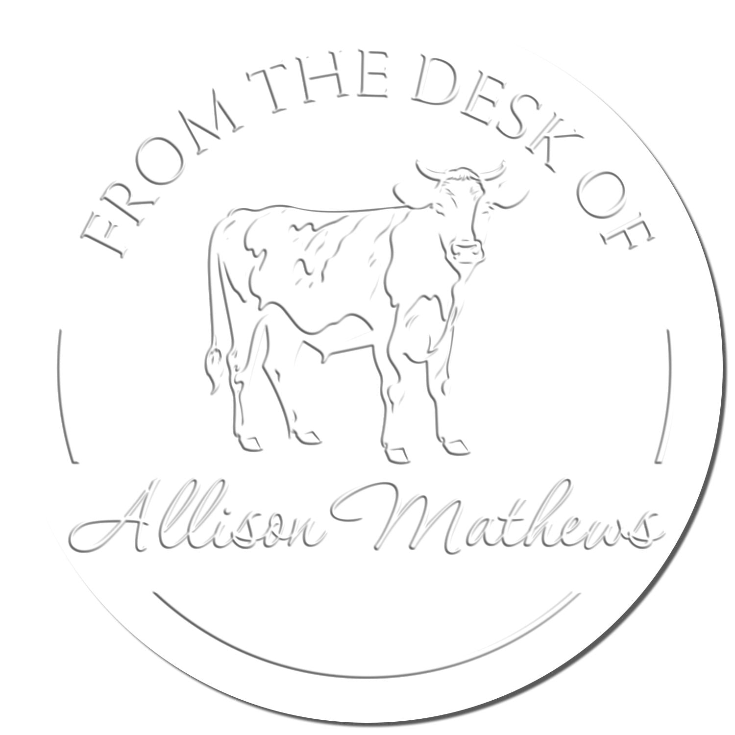 Soft Gertie Cow Customized Book Ownership Embosser