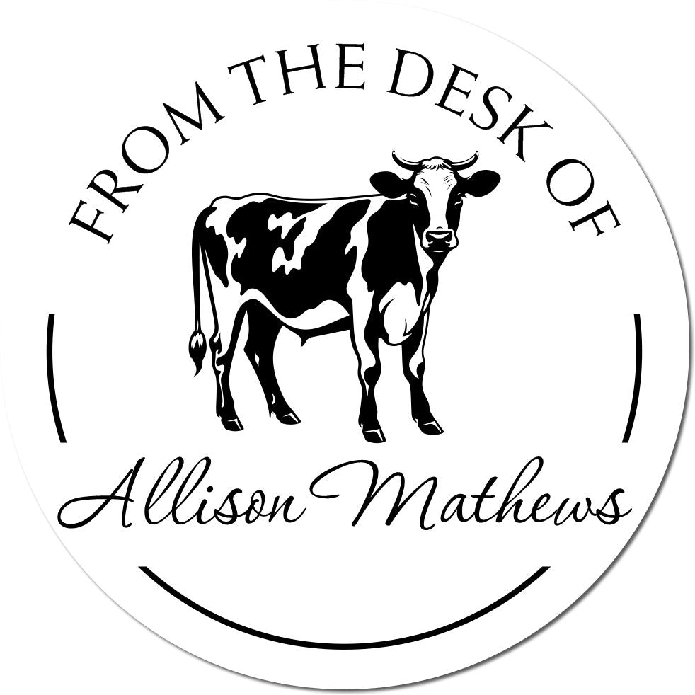 Gertie Cow Self-Inking Customized Ex Libris Bookplate Stamp