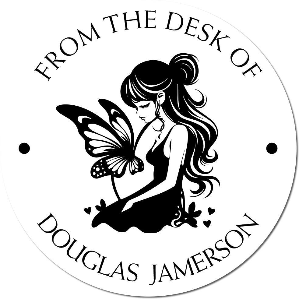 Slim Pre-Inked Willow Mythical Fairy Customizable Ex Libris Design Stamp