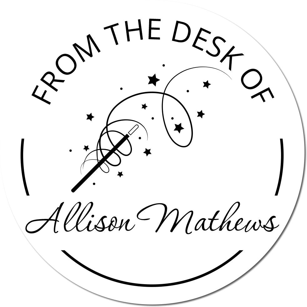 Slim Pre-Inked Twinkle Fairy Customizable Book Library Name Stamp
