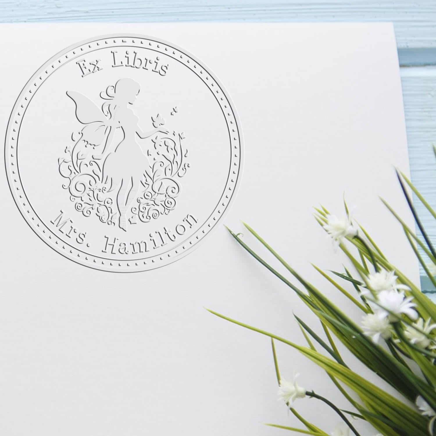 Oberon Whimsical Fairy Hybrid Customized Ex Libris Seal - Engineer Seal Stamps