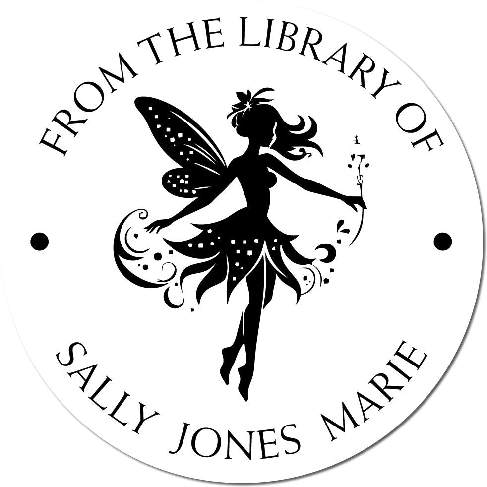 Tansy Magical Fairy Pre-Inked Personalizable Book Label Stamp