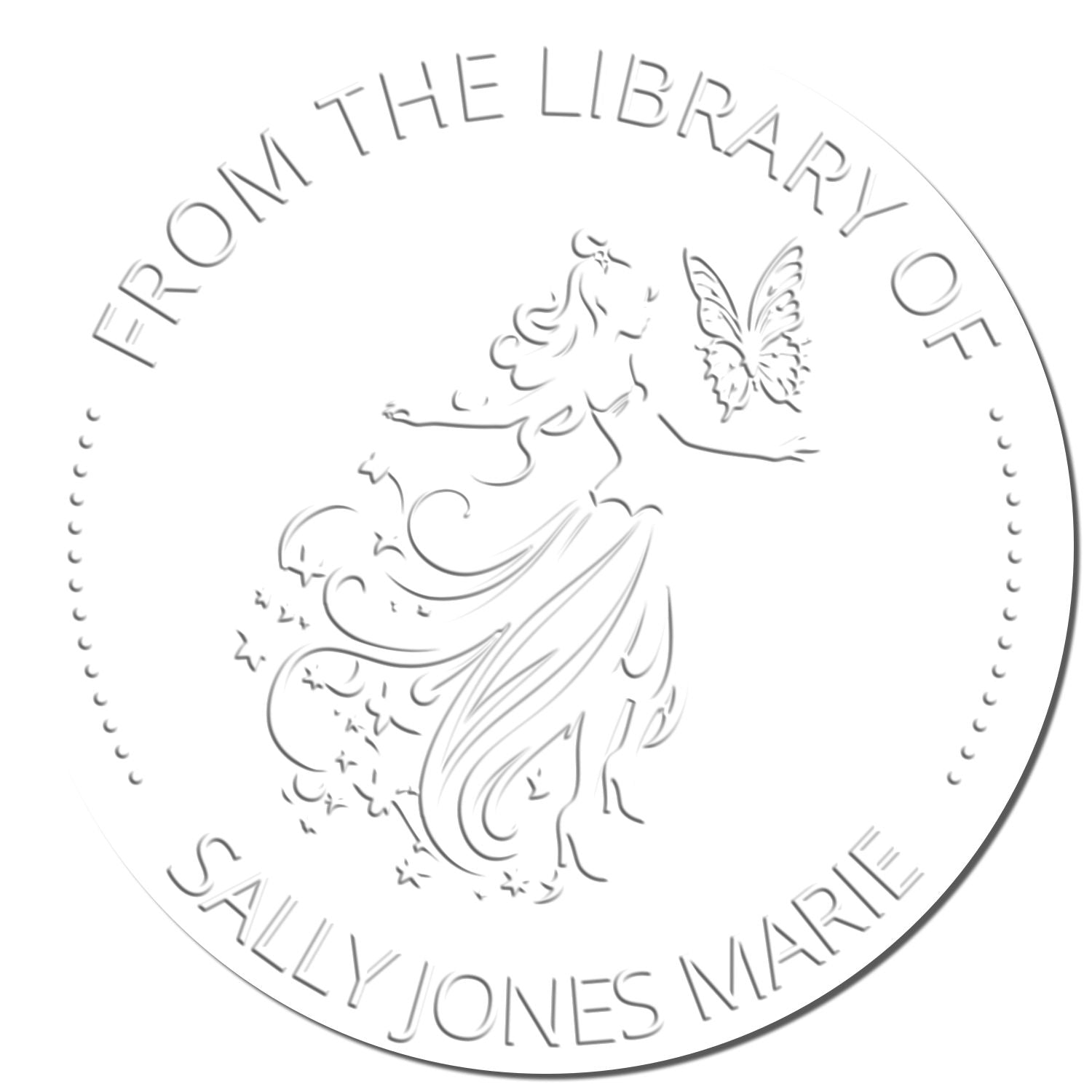 Soft Lilac Magical Fairy Customized Name For Library Seal