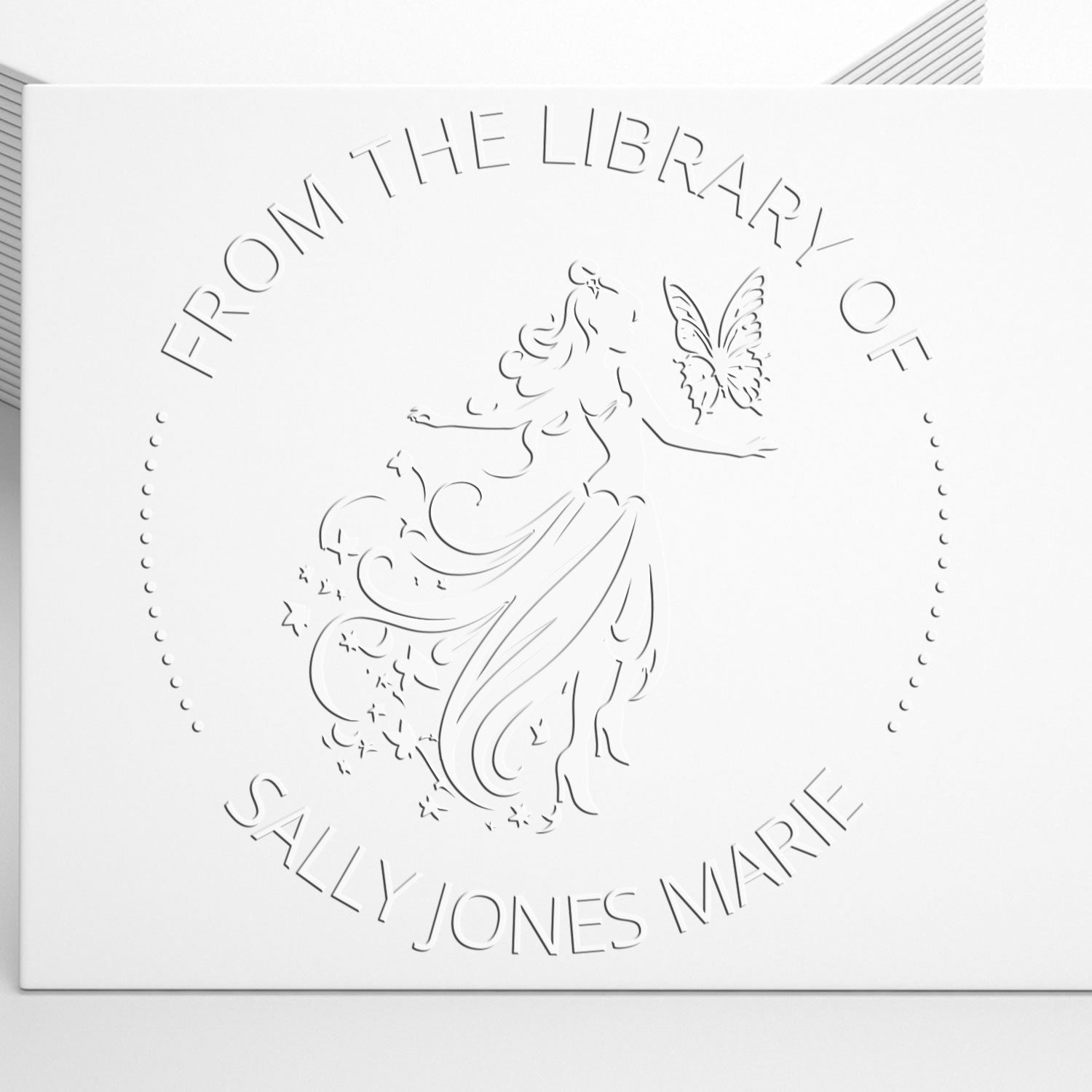Soft Lilac Magical Fairy Customized Name For Library Seal