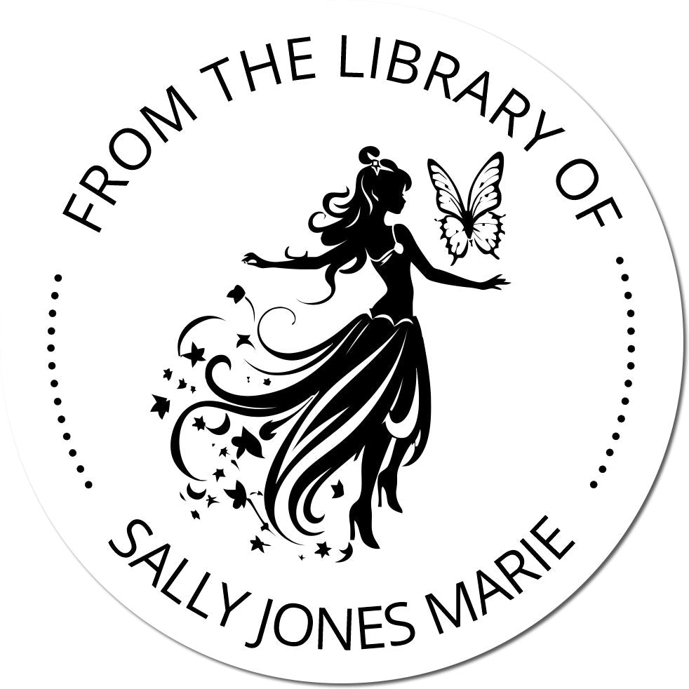 Lilac Magical Fairy Pre-Inked Personalizable Library Book Stamp