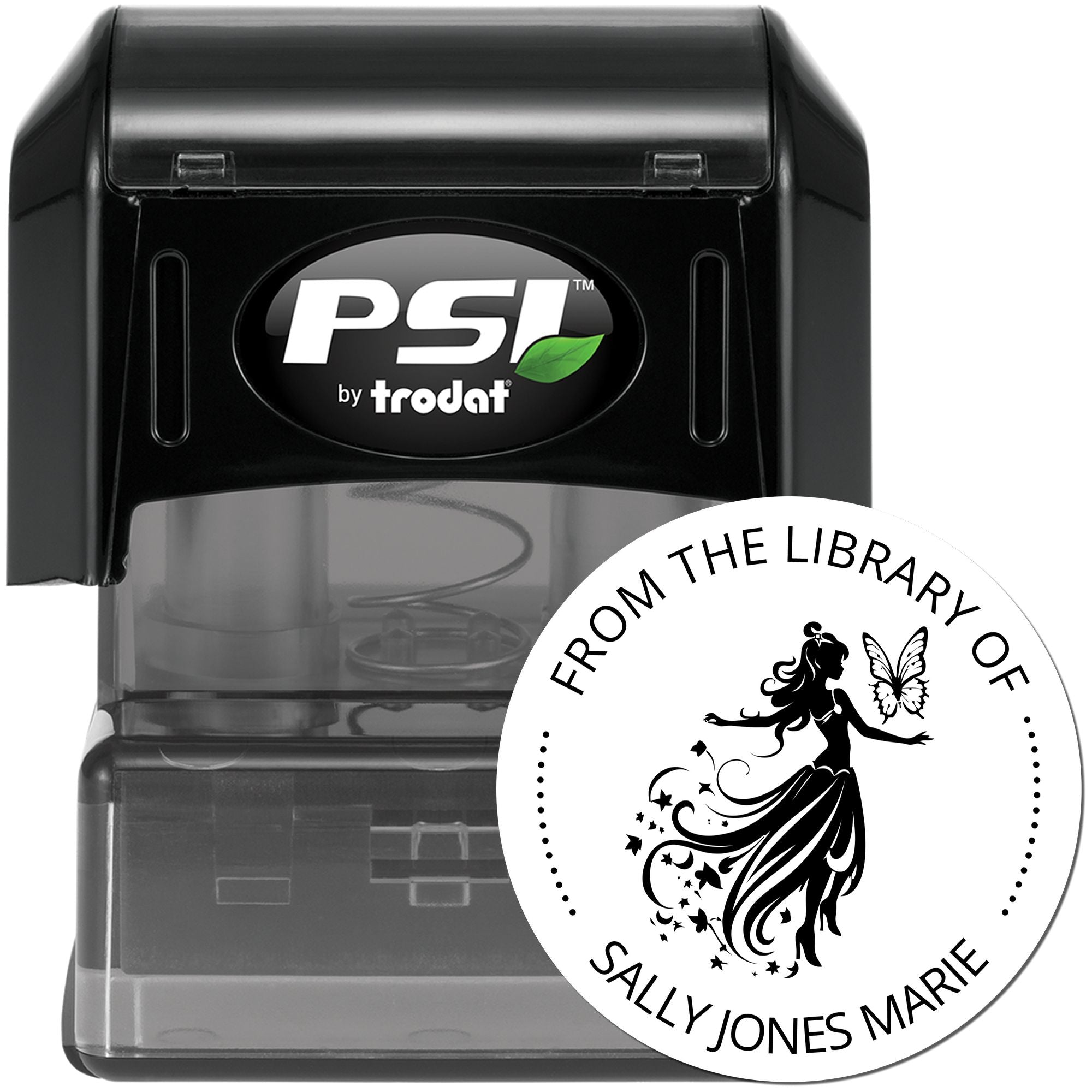 Lilac Magical Fairy Pre-Inked Personalizable Library Book Stamp