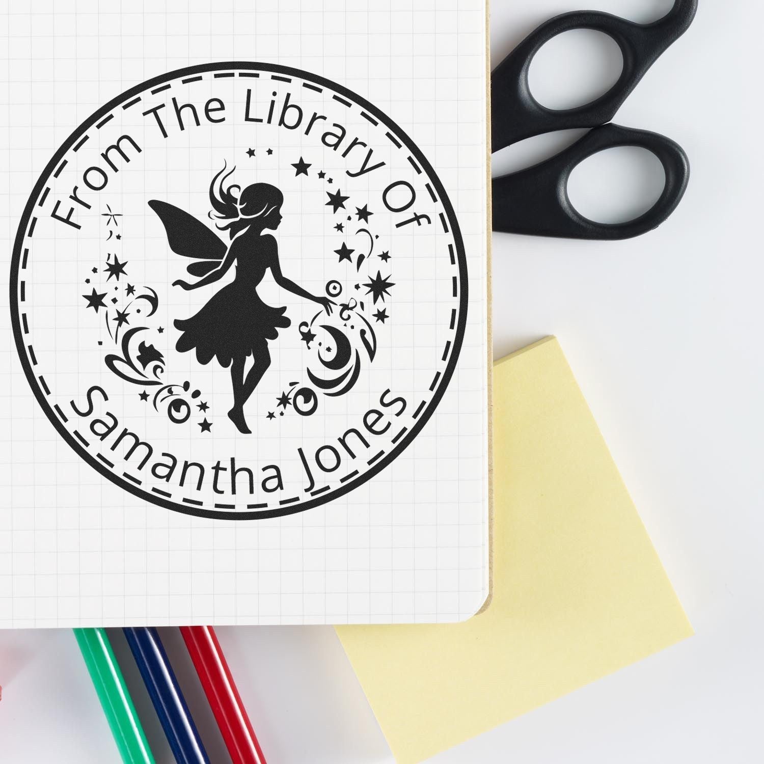Meadow Magical Fairy Self-Inking Customized Bookplate Sticker Stamp