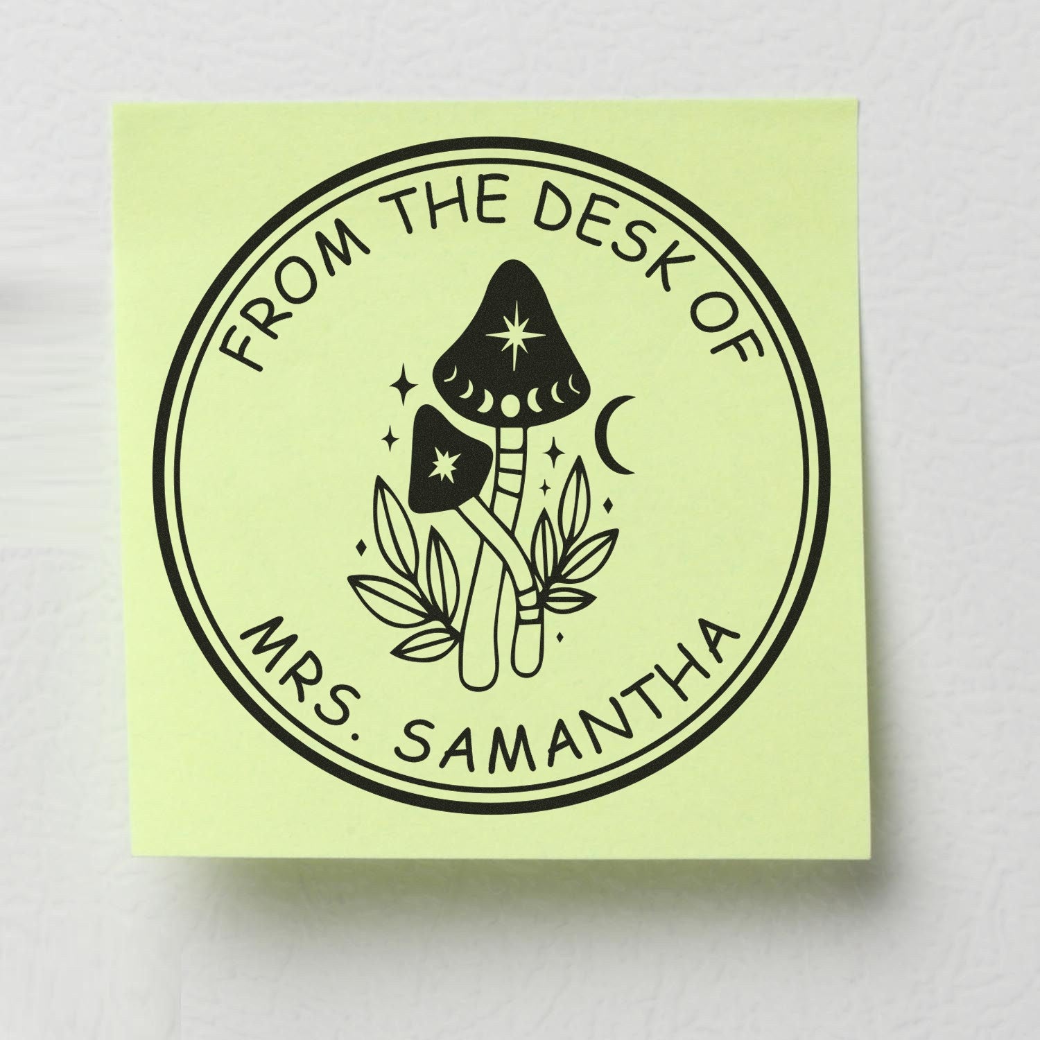 Aethercap Mushroom Pre-Inked Personalizable Book Signature Stamp