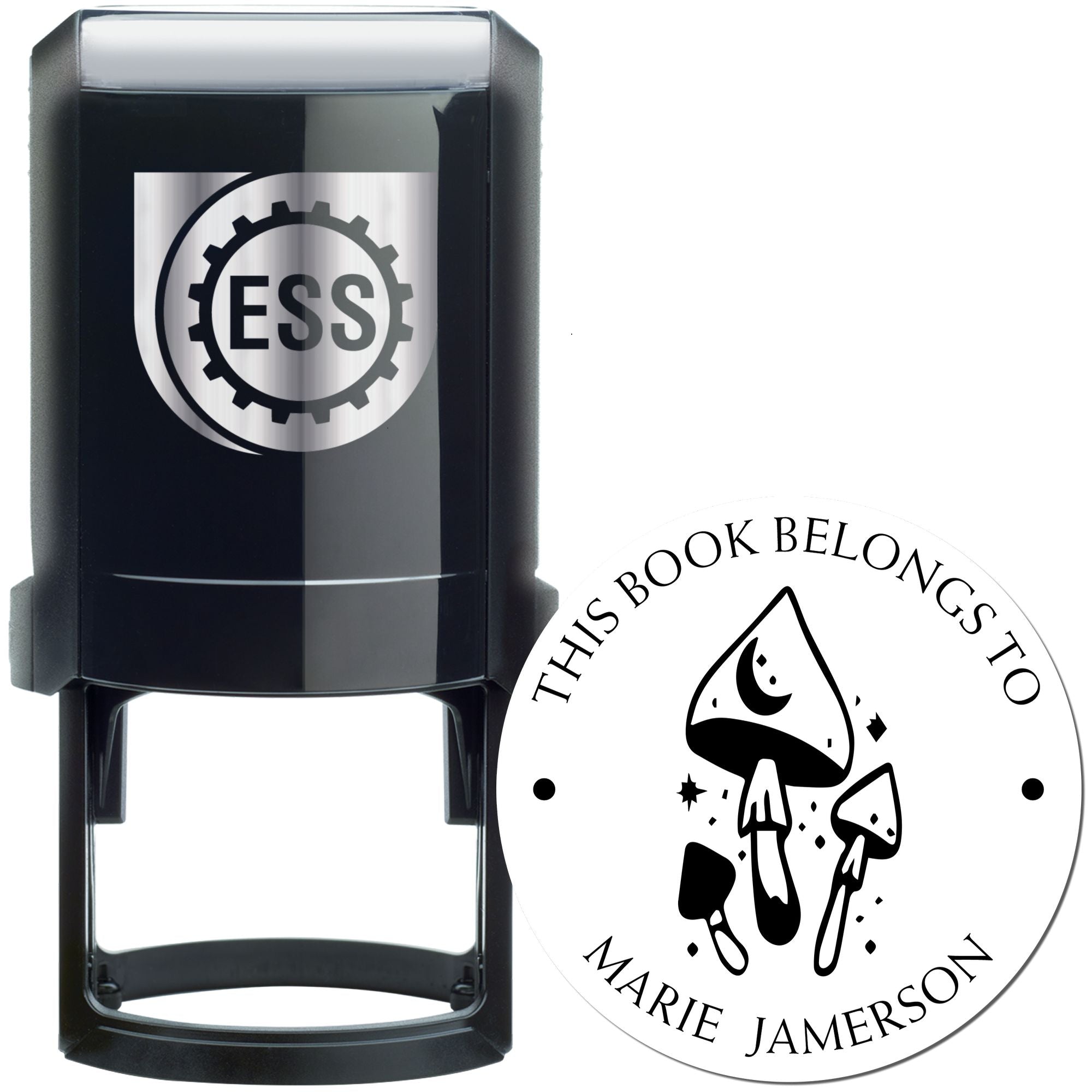 Enigma Boletus Shroom Self-Inking Customized Library Name Stamp