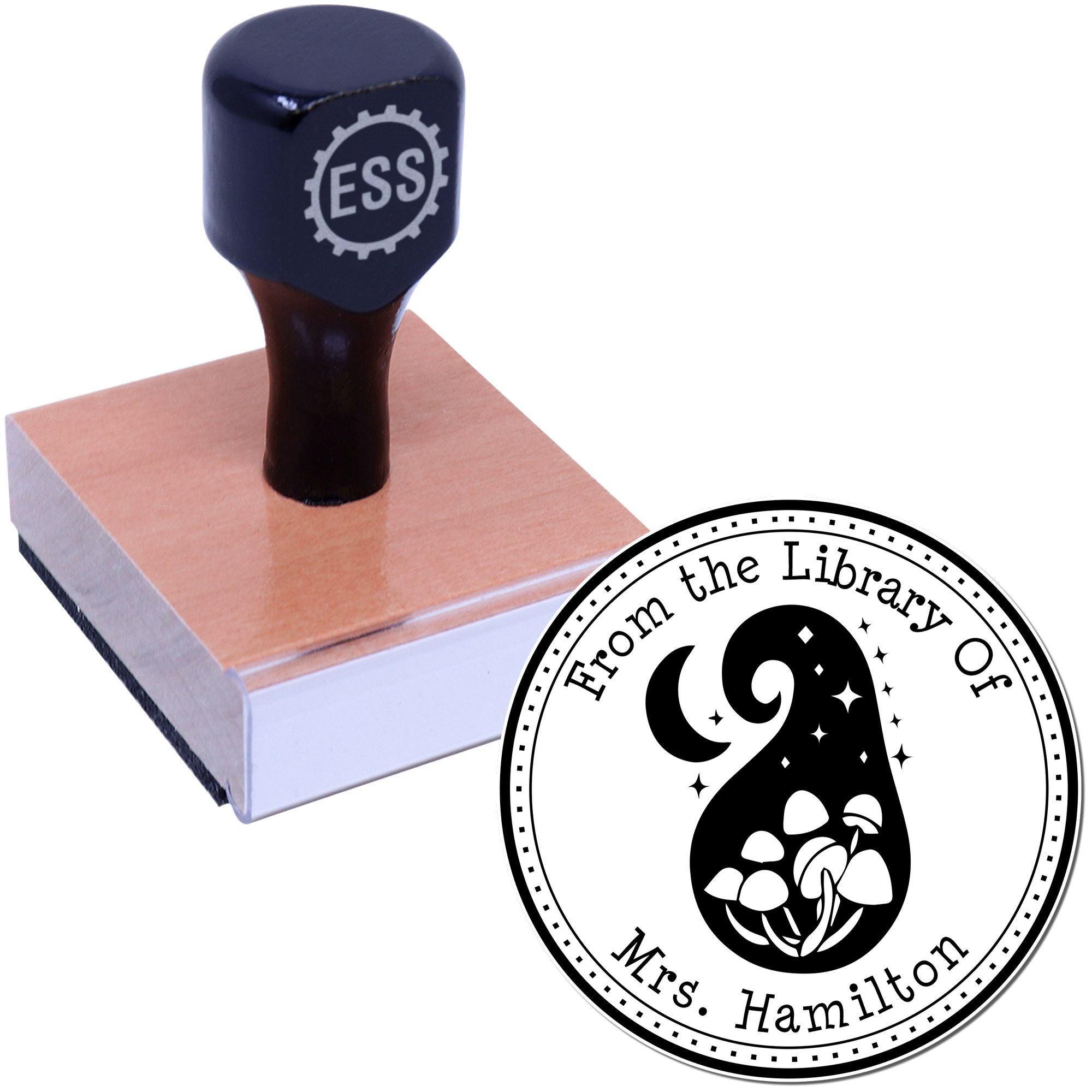 Wood Handle Twilight Tubercle Spore Custom Name For Library Stamp