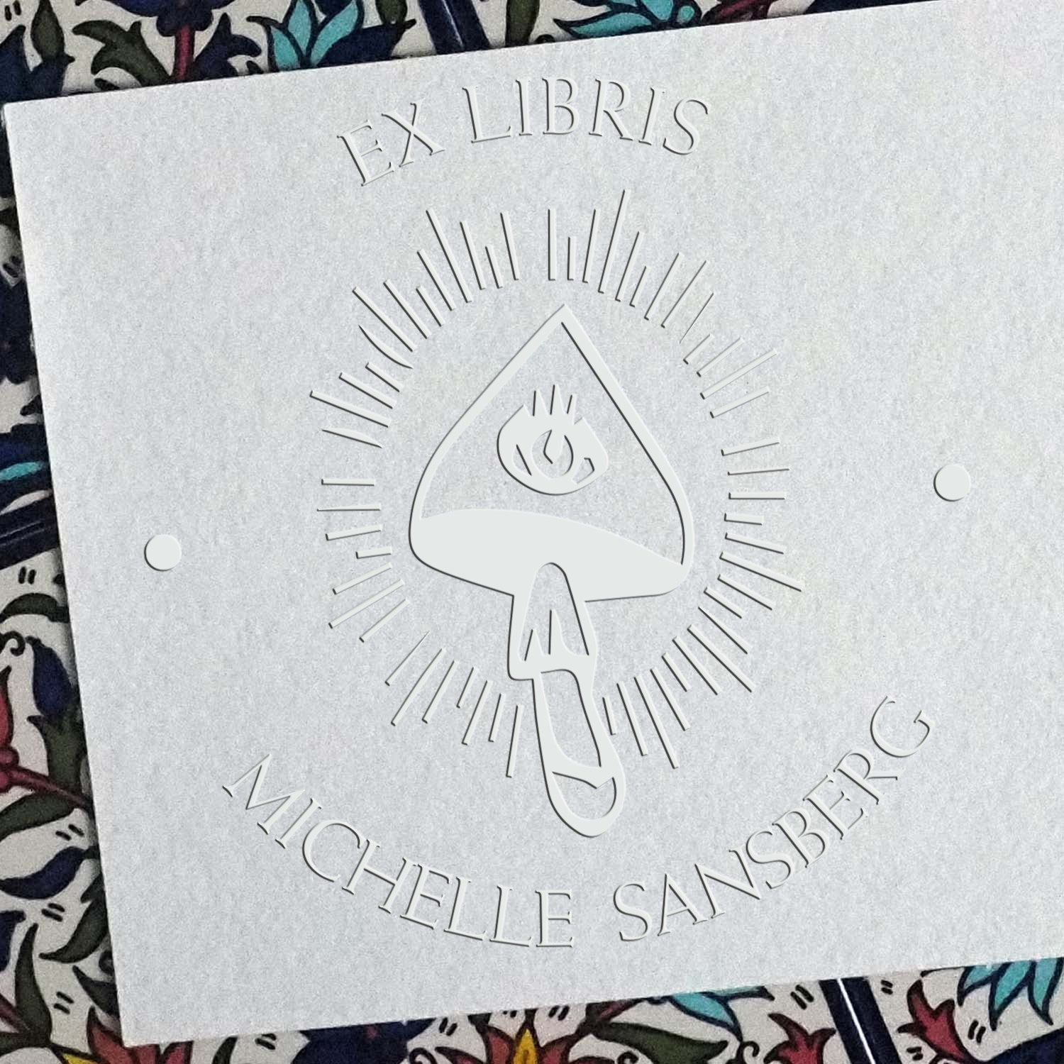 Dreaming Deathcap Spore Handheld Personalized Bookplate Design Seal