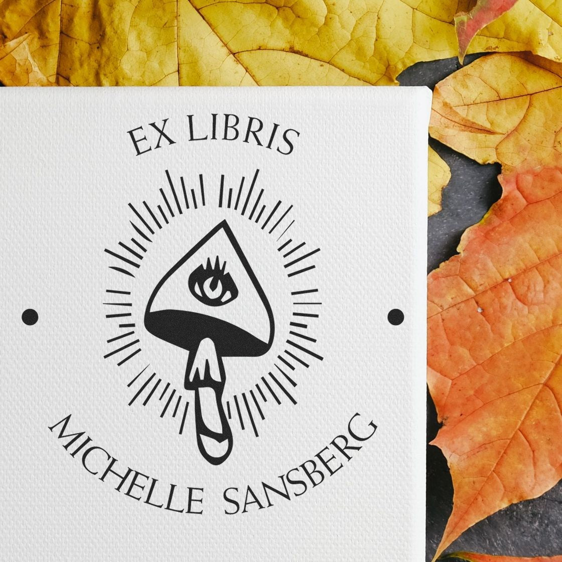 Dreaming Deathcap Spore Self-Inking Customized Book Plate Stamp