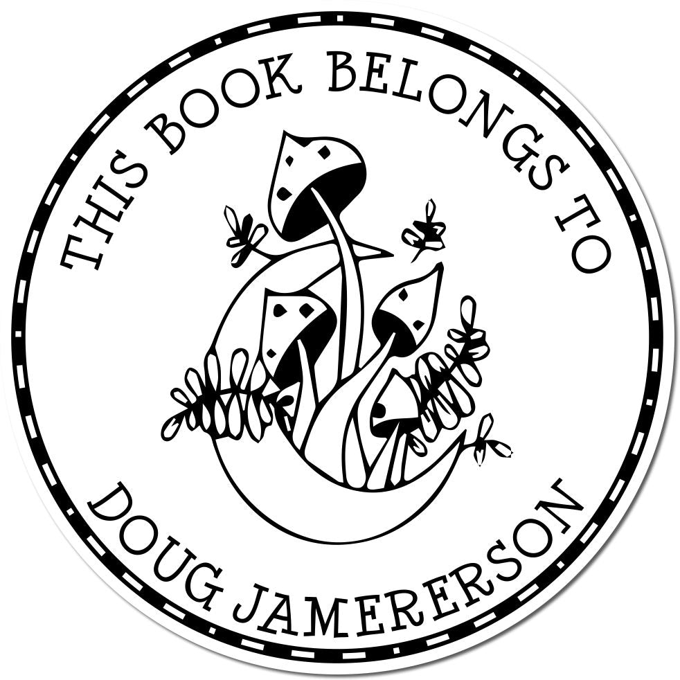 Mana Morel Mushroom Pre-Inked Personalizable Library Name Stamp - Engineer Seal Stamps