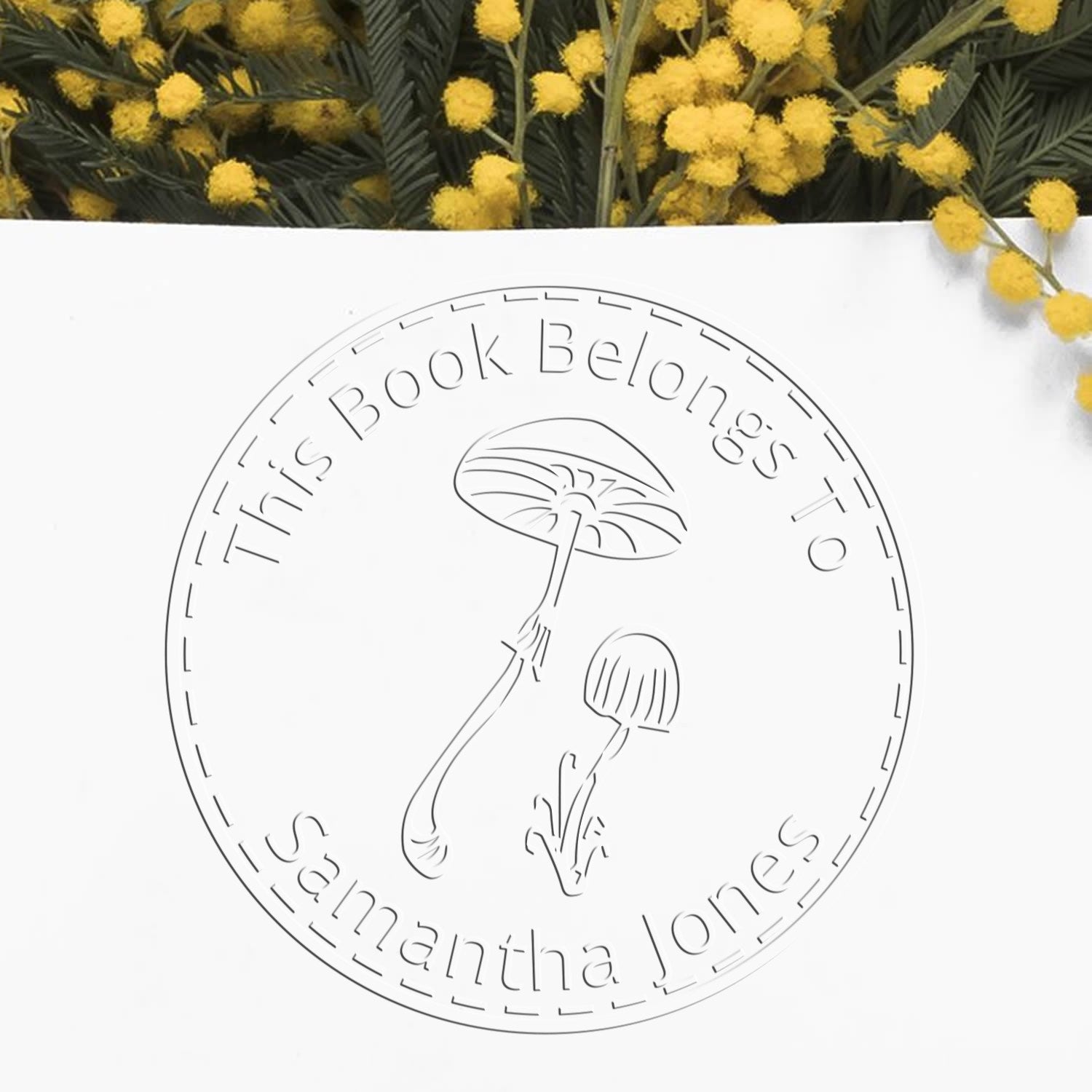 Glimmering Gilled Mushroom Hybrid Customized This Book Belongs To Seal - Engineer Seal Stamps