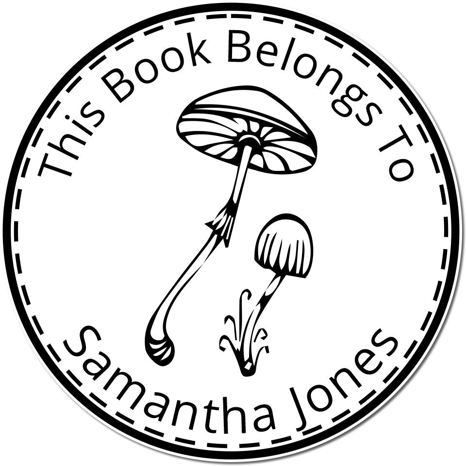 Glimmering Gilled Mushroom Self-Inking Customized Book Library Stamp